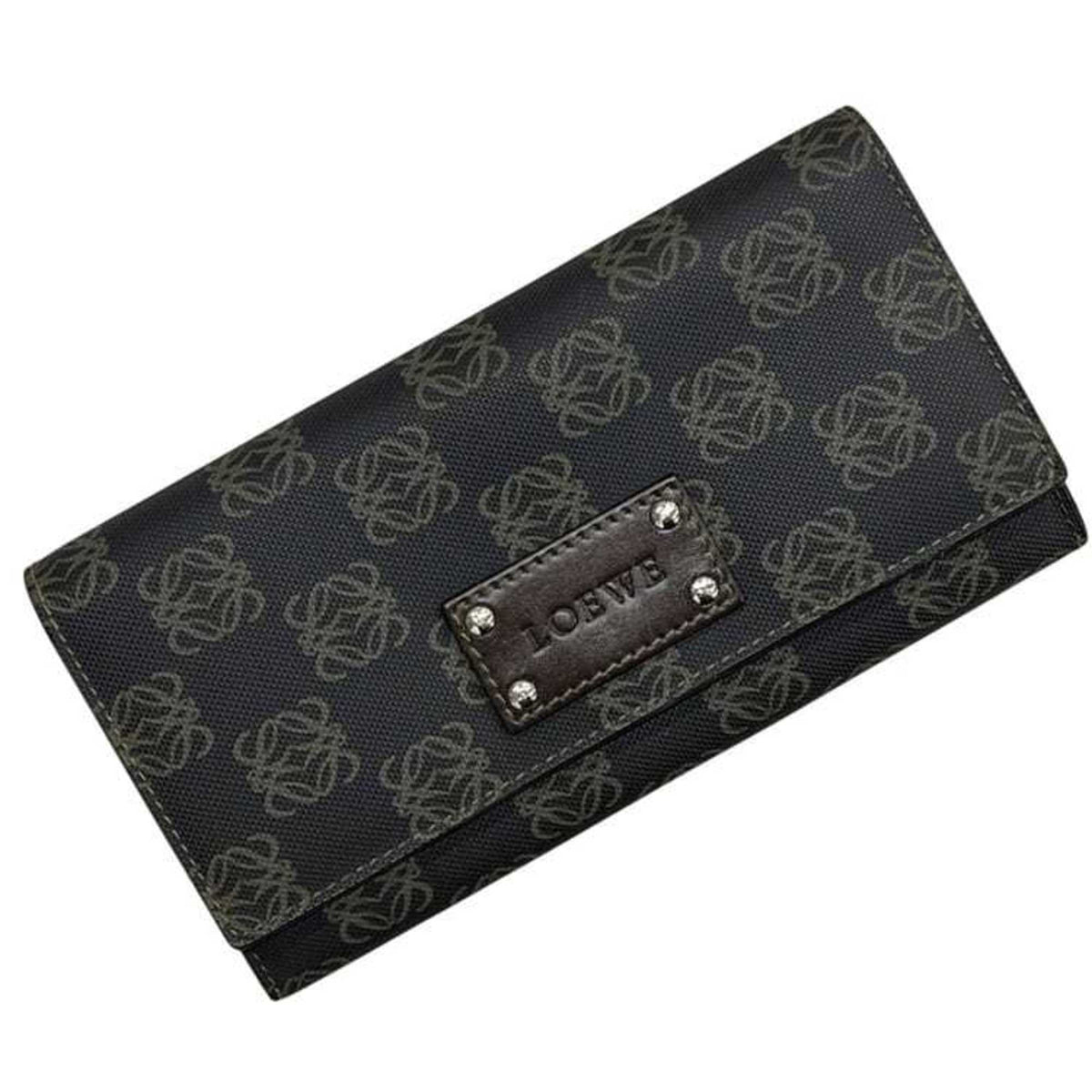 Loewe Gray Pvc Leather Long Wallet (Bi-Fold) (Pre-Owned)