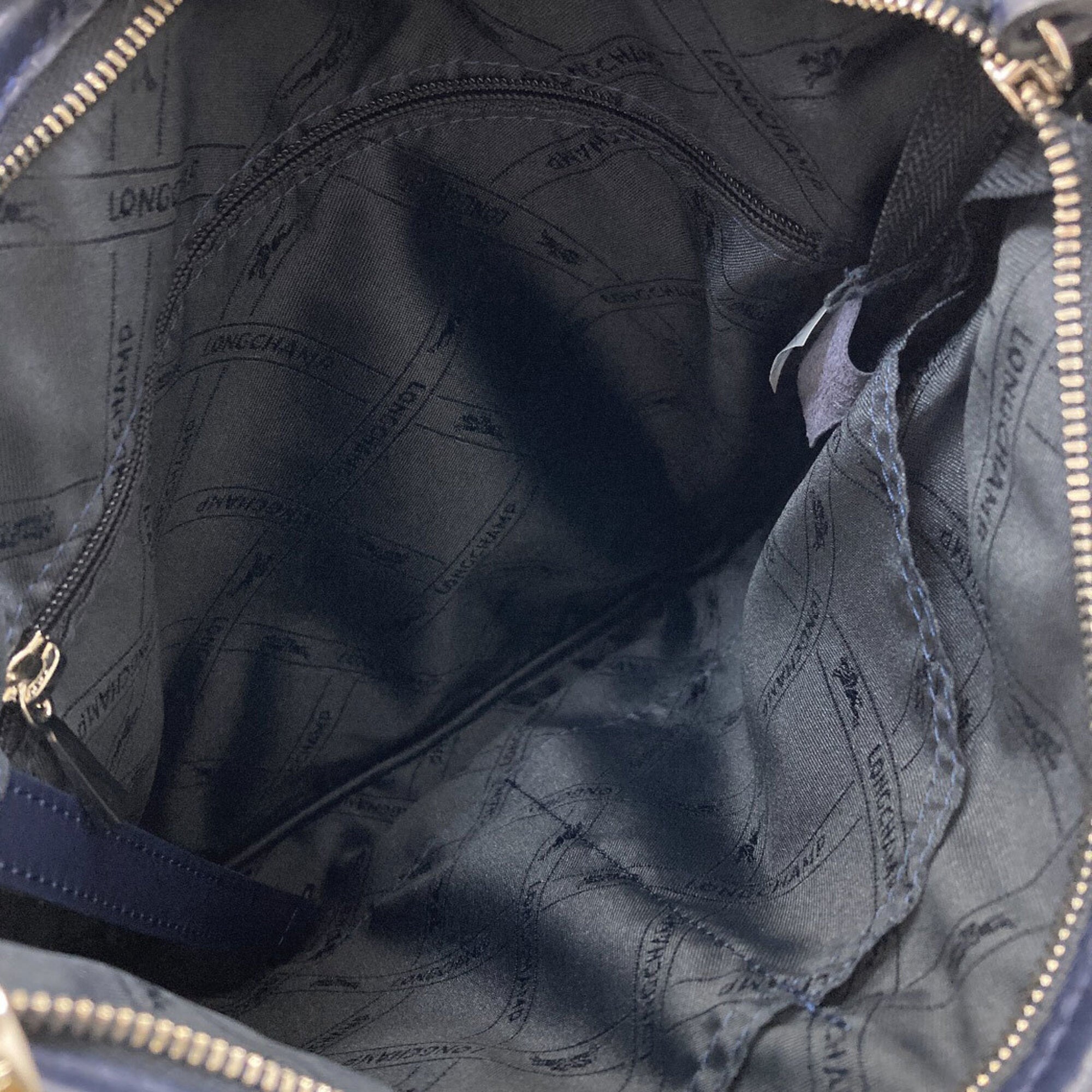 Longchamp Navy Leather Shoulder Bag (Pre-Owned)