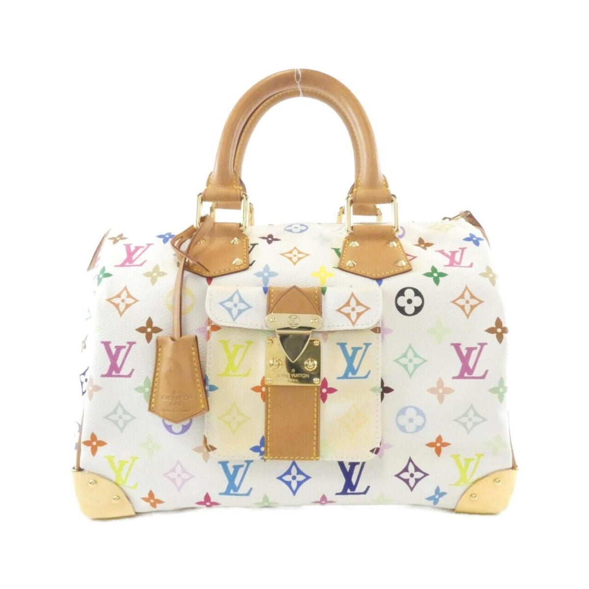 Louis Vuitton White Coated Canvas Boston Bag (Pre-Owned)