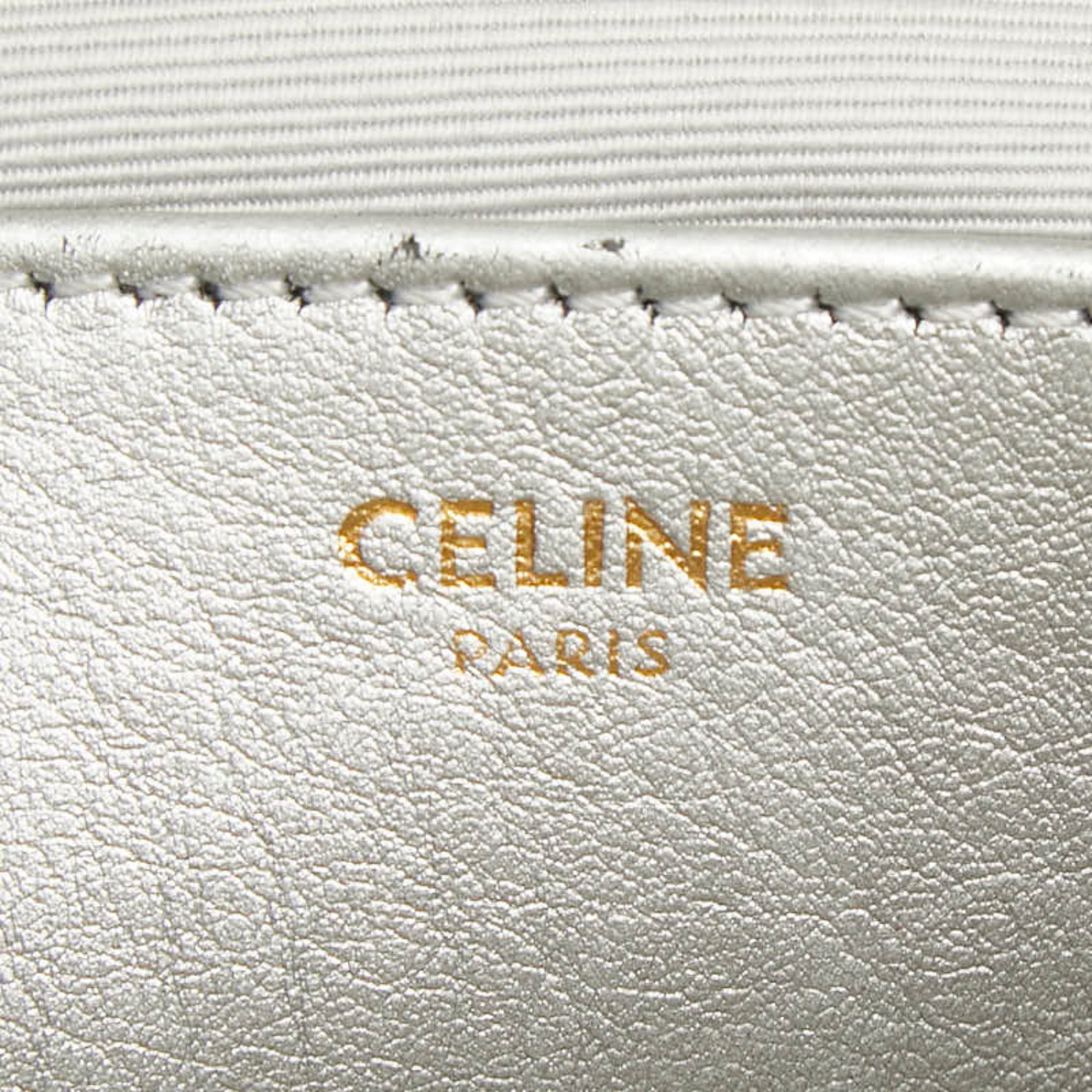 Celine Silver Leather Shoulder Bag (Pre-Owned)