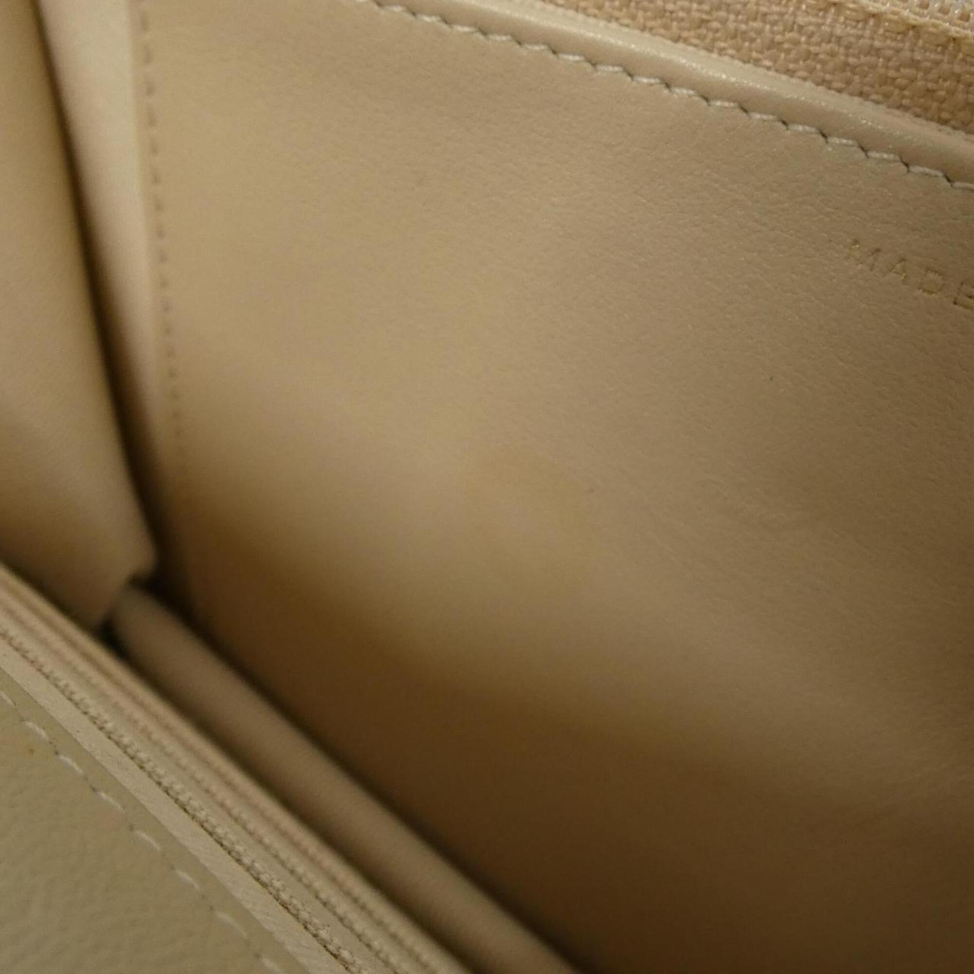 Chanel Beige Leather Chain/Shoulder Wallet (Pre-Owned)