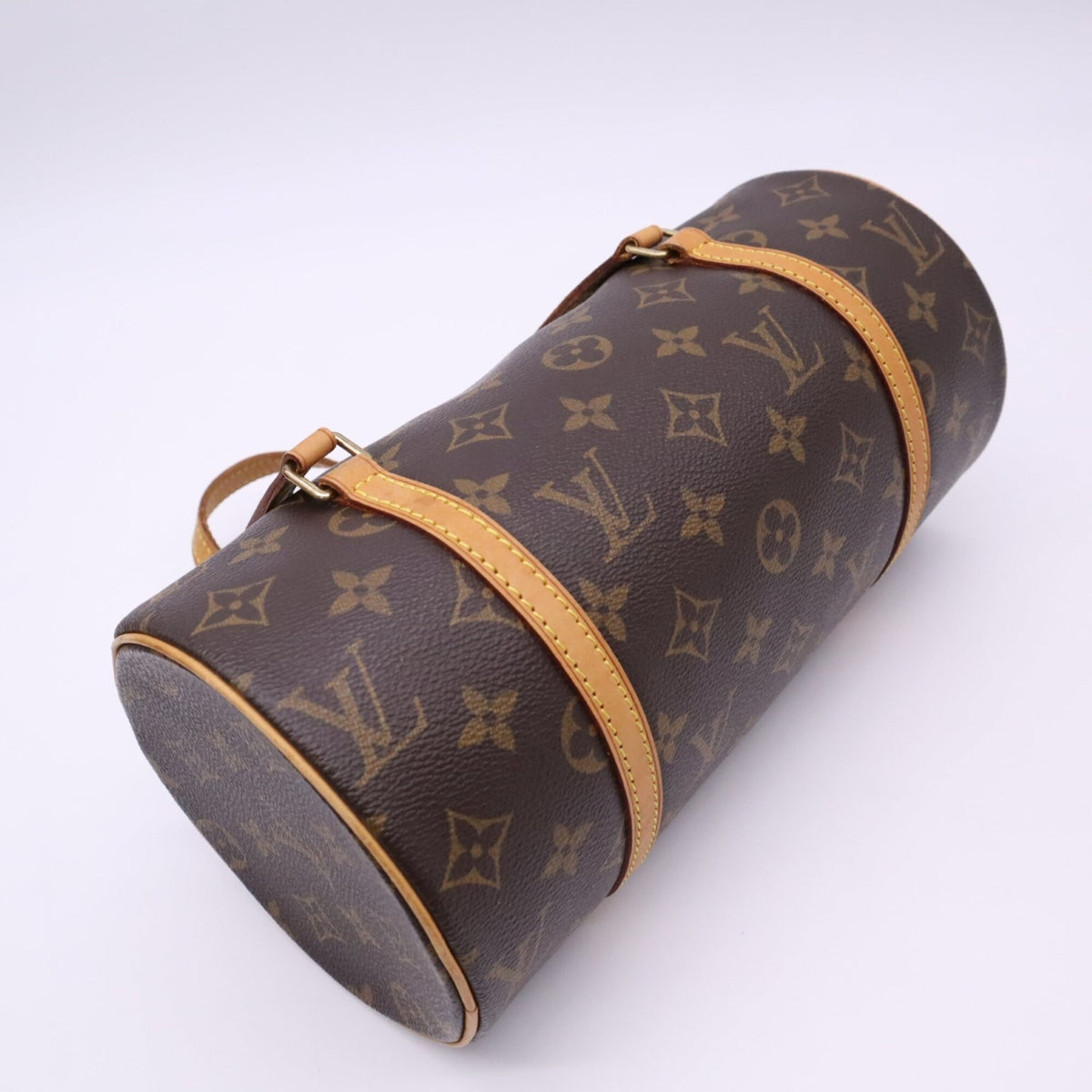 Louis Vuitton Monogram Beige Brown Coated Canvas Leather Handbag (Pre-Owned)