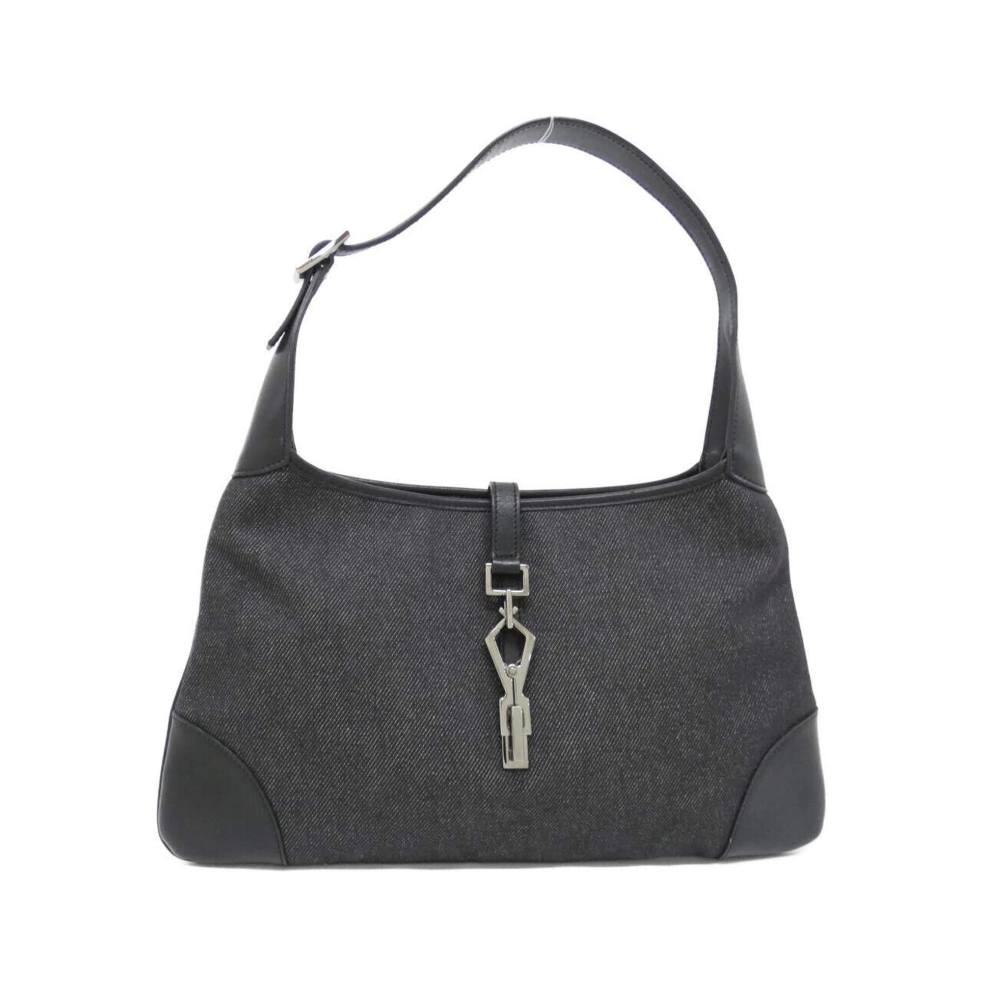 Gucci Black Denim Leather Shoulder Bag (Pre-Owned)