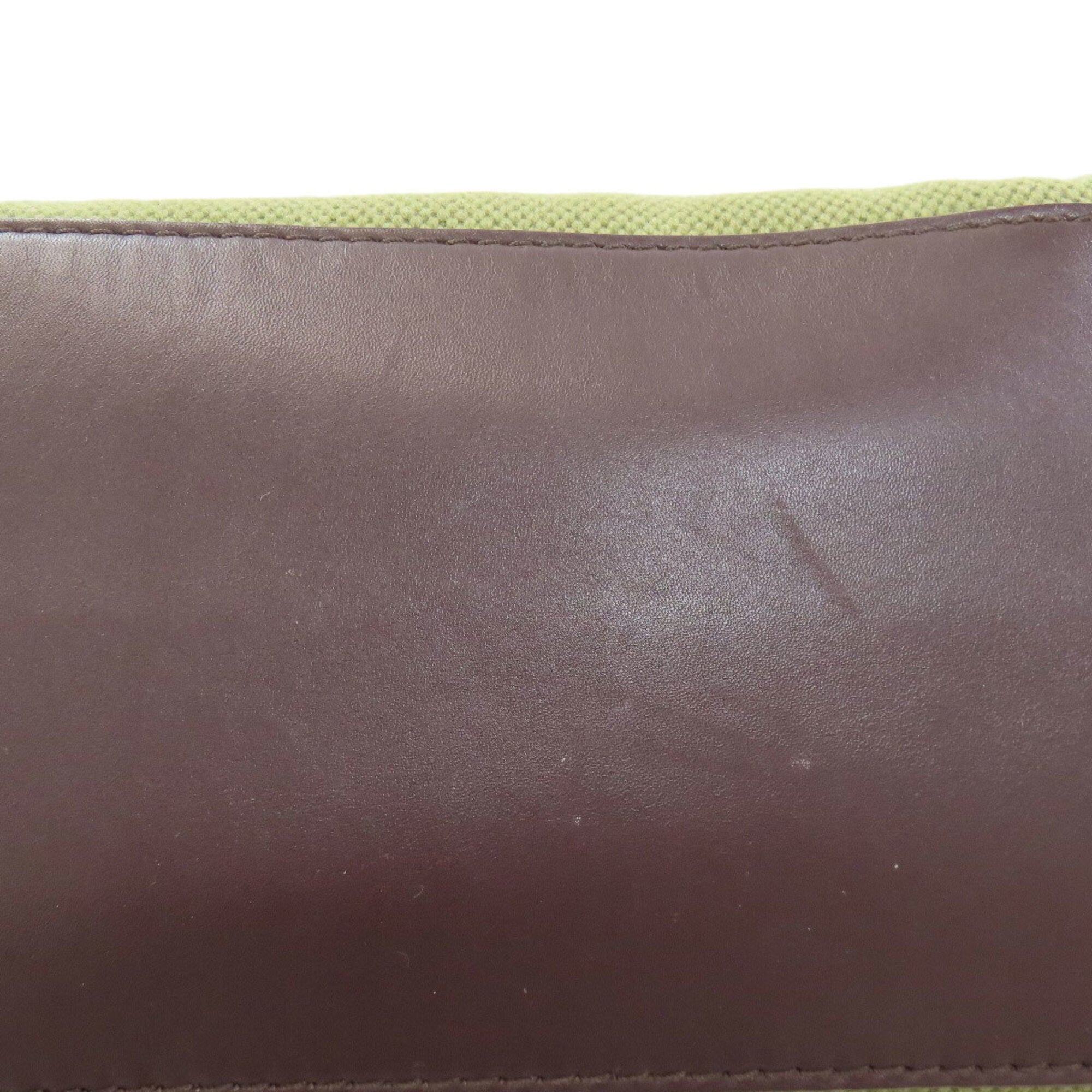 Celine Brown Khaki Canvas Leather Handbag (Pre-Owned)