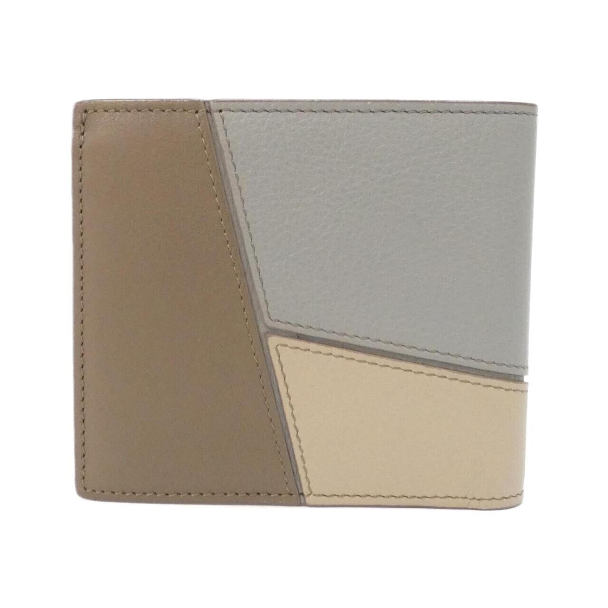 Loewe Brown Gray Leather Wallet (Bi-Fold) (Pre-Owned)