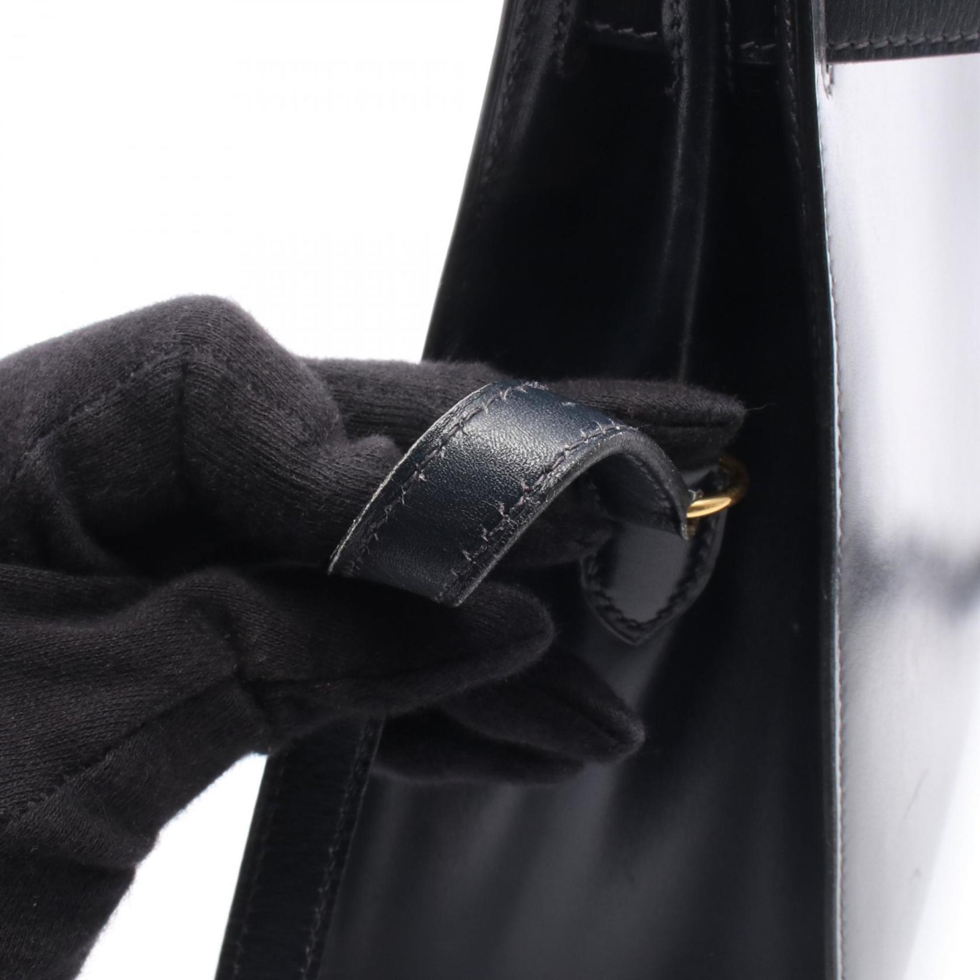 Hermes Navy Leather Shoulder Bag (Pre-Owned)