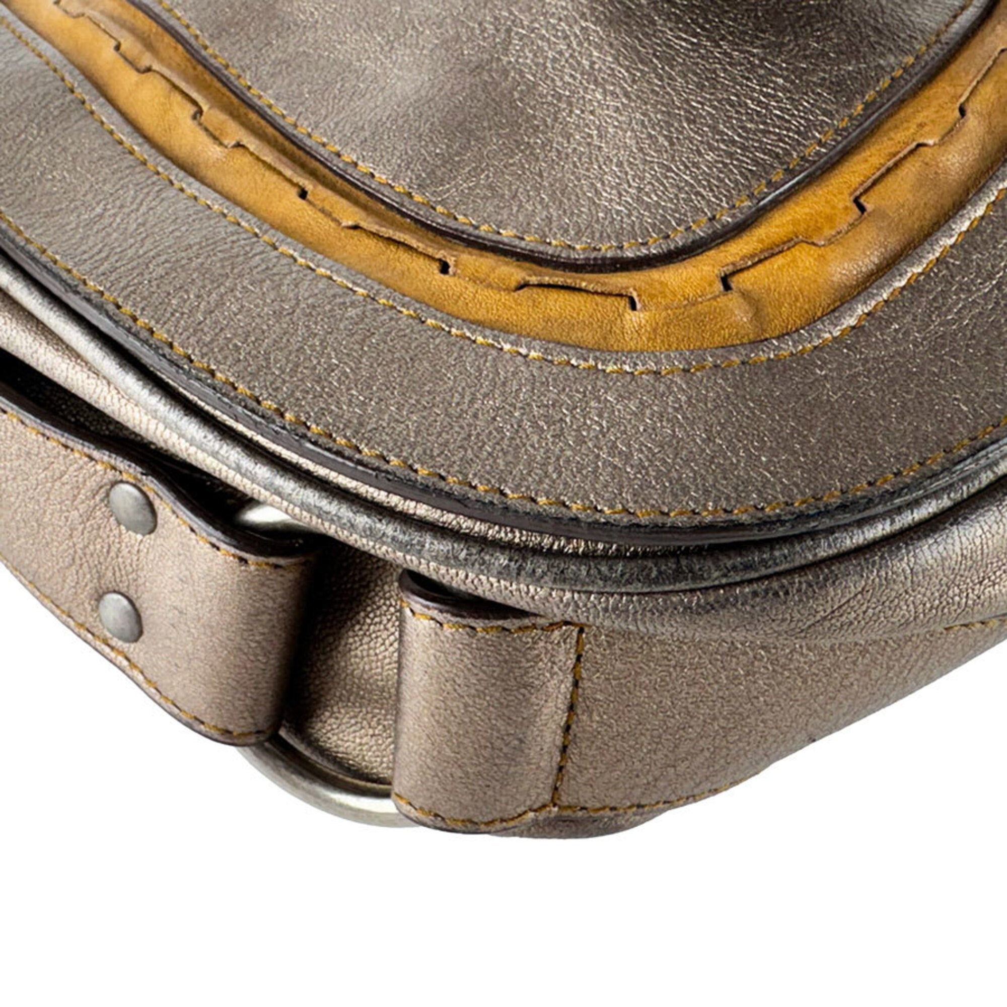 Christian Dior Gold Leather Shoulder Bag (Pre-Owned)