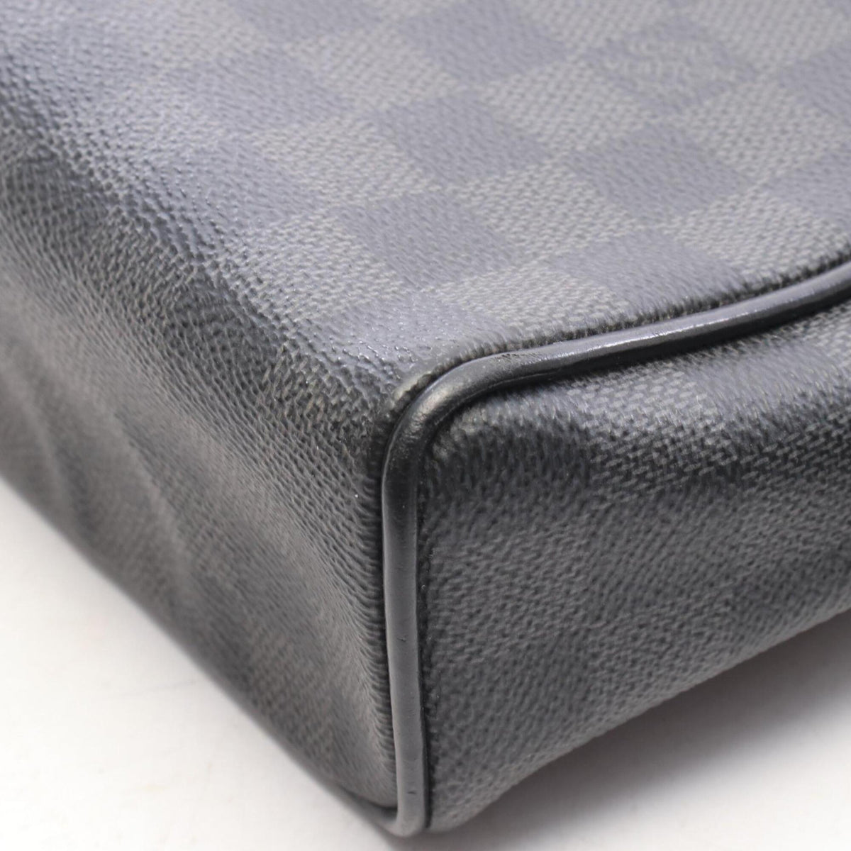 Louis Vuitton Black Coated Canvas Leather Handbag Shoulder Bag (Pre-Owned)