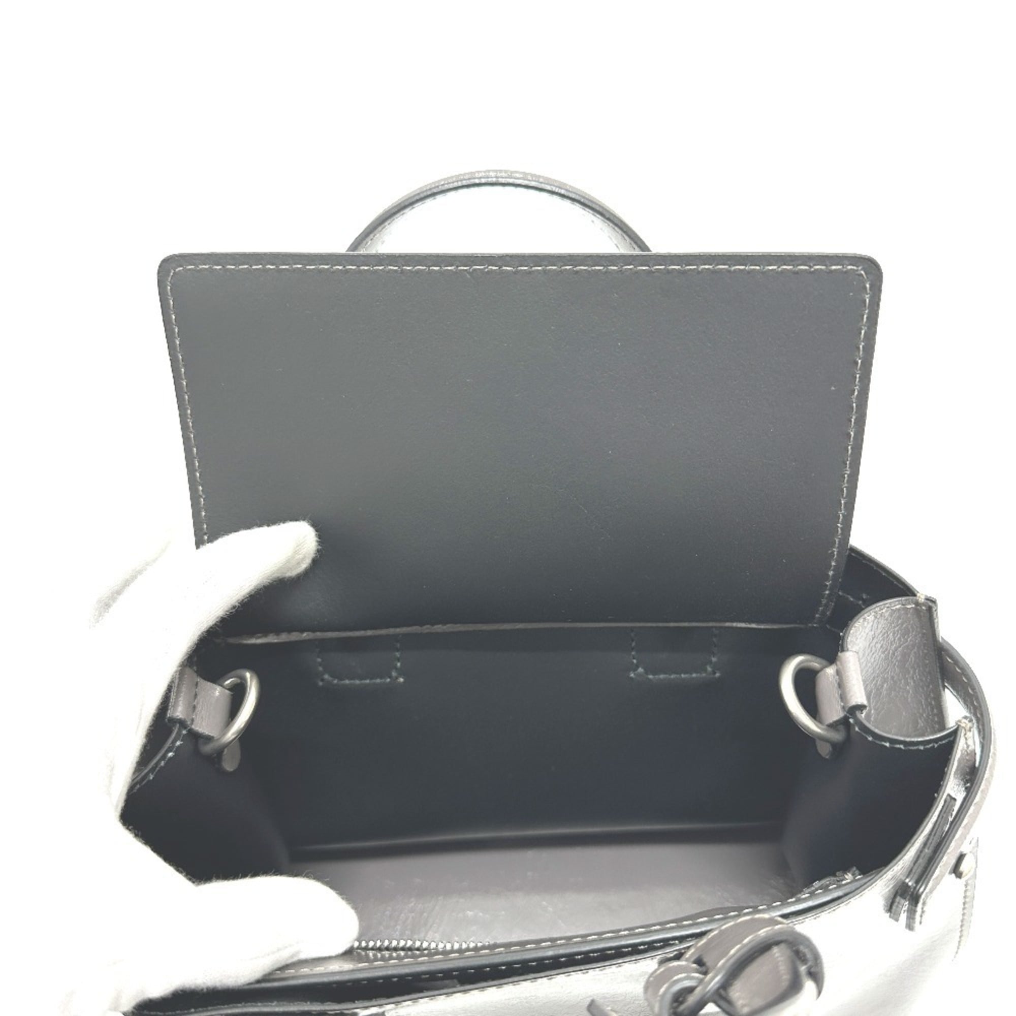 Burberry Gray Elastane Leather Handbag Shoulder Bag (Pre-Owned)