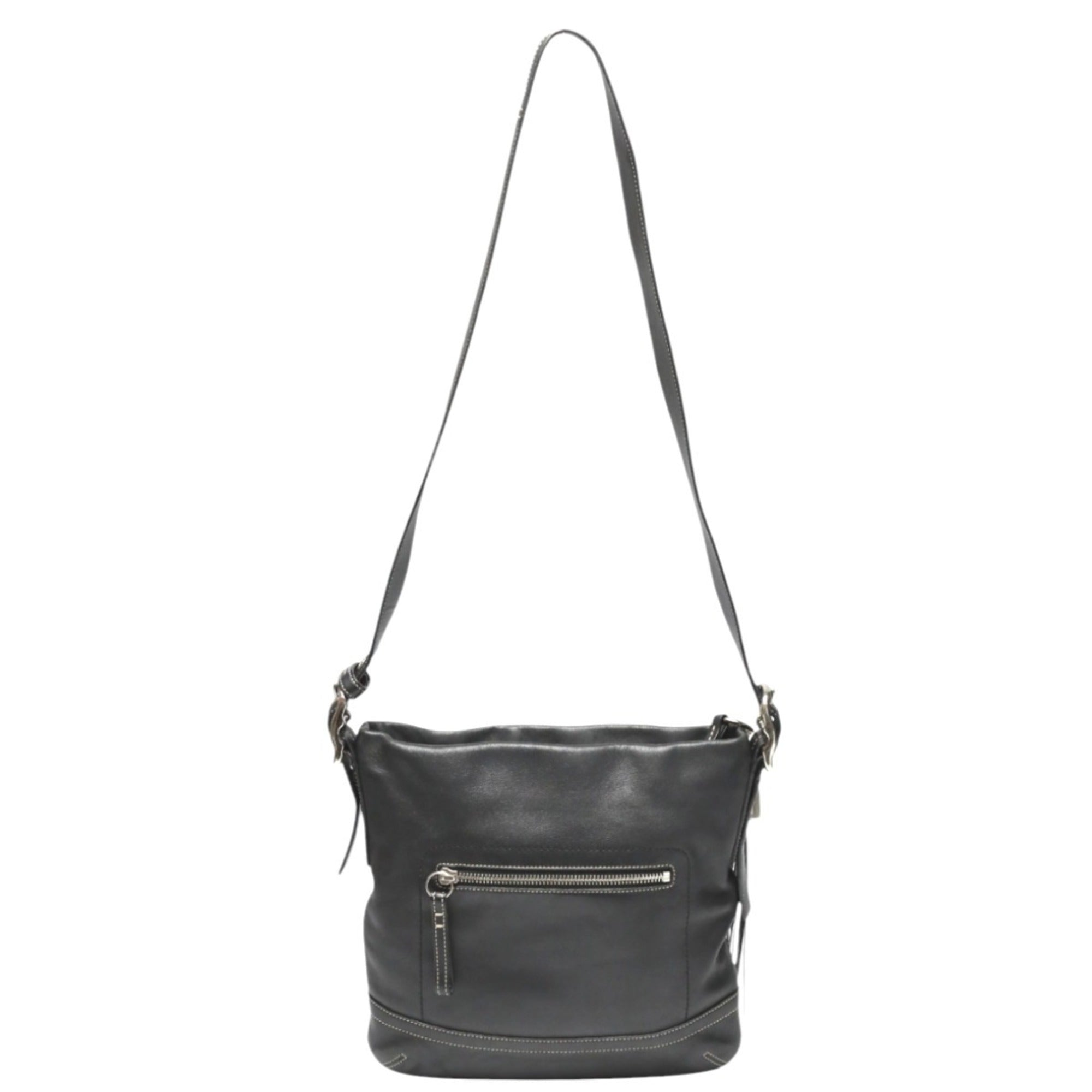 Coach Black Leather Shoulder Bag (Pre-Owned)