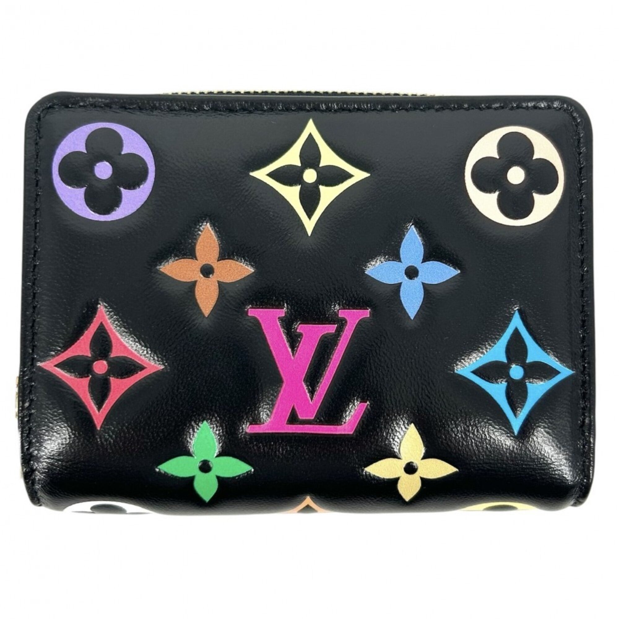 Louis Vuitton Black Multi-Color Leather Wallet (Bi-Fold) (Pre-Owned)