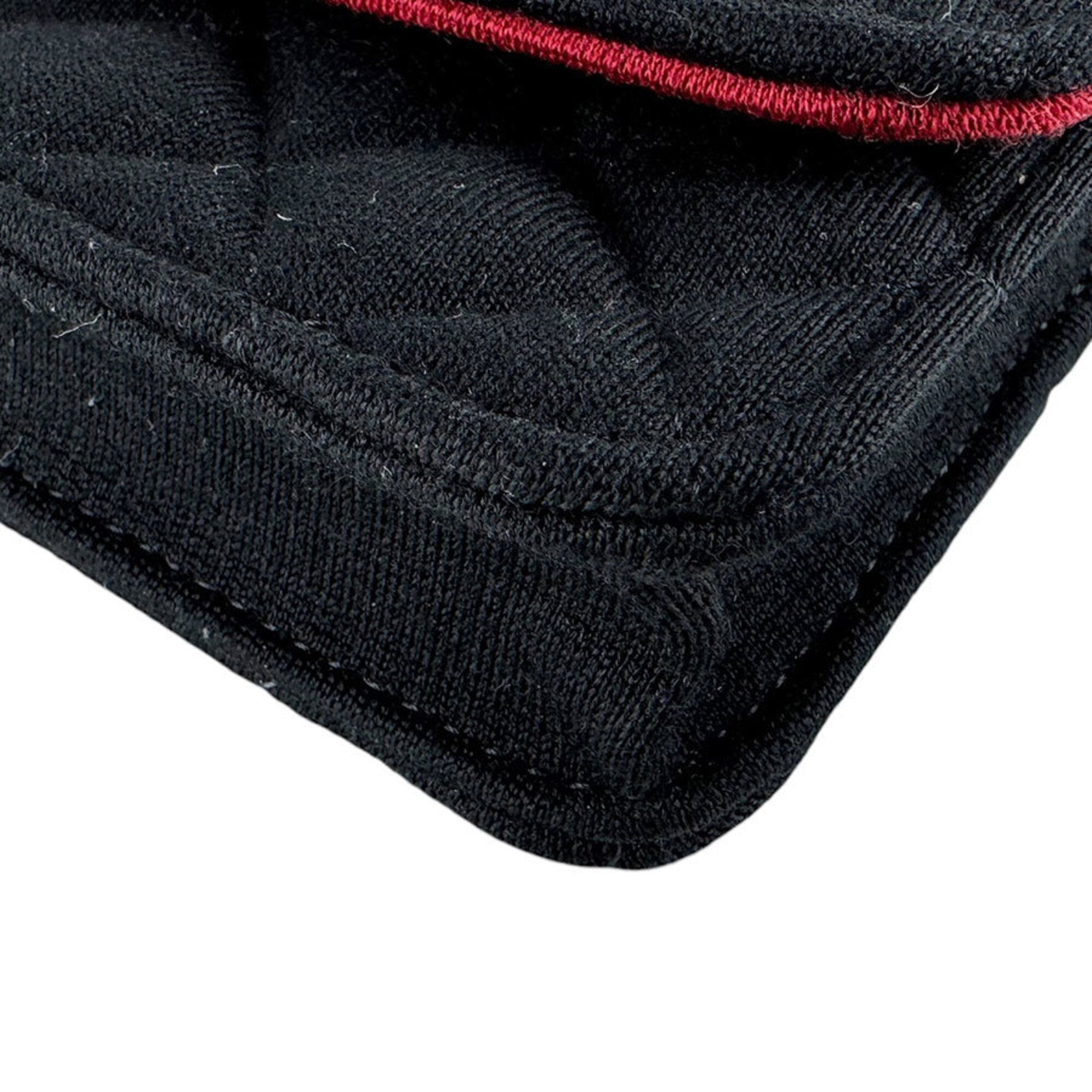 Chanel Black Cotton Leather Shoulder Bag (Pre-Owned)
