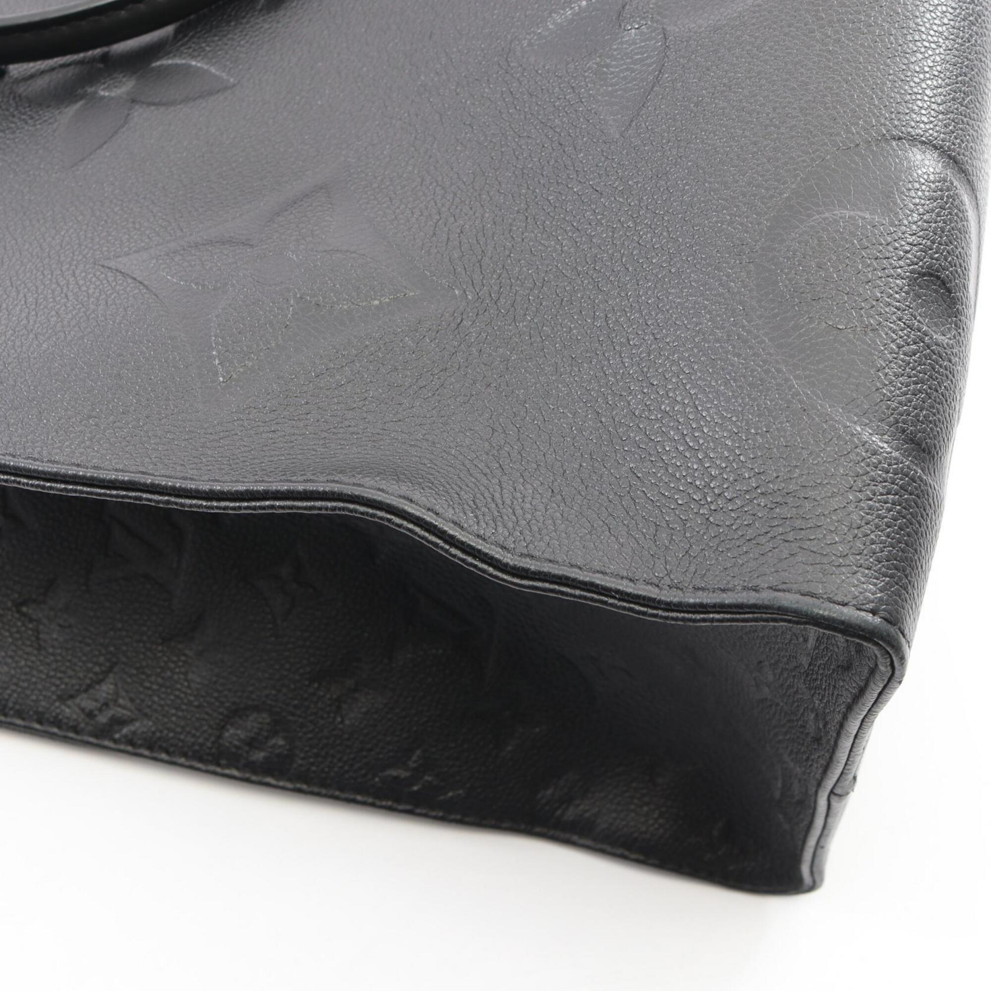 Louis Vuitton Black Leather Handbag Tote Bag (Pre-Owned)