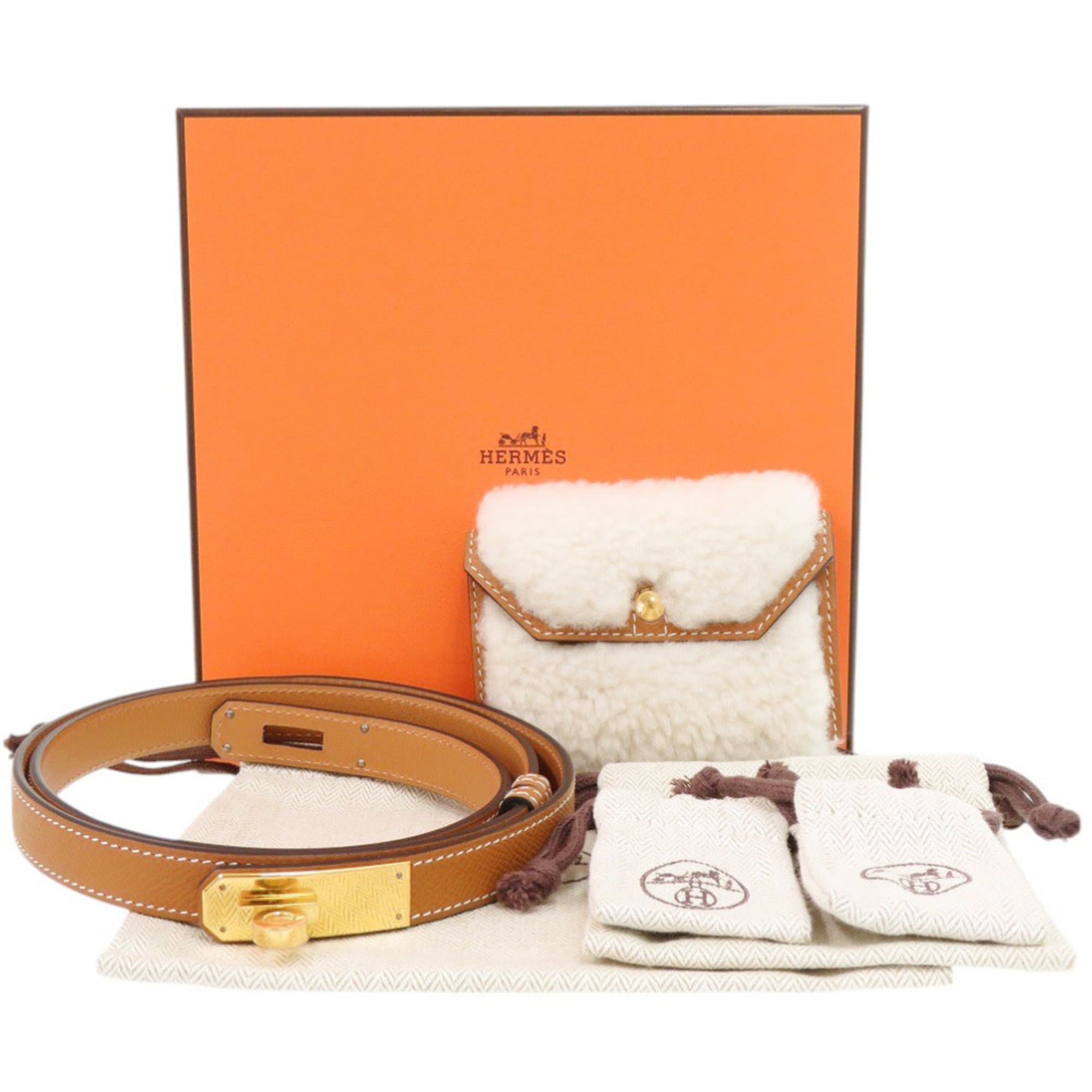 Hermes Brown Wool Epsom Leather Fanny Pack (Pre-Owned)