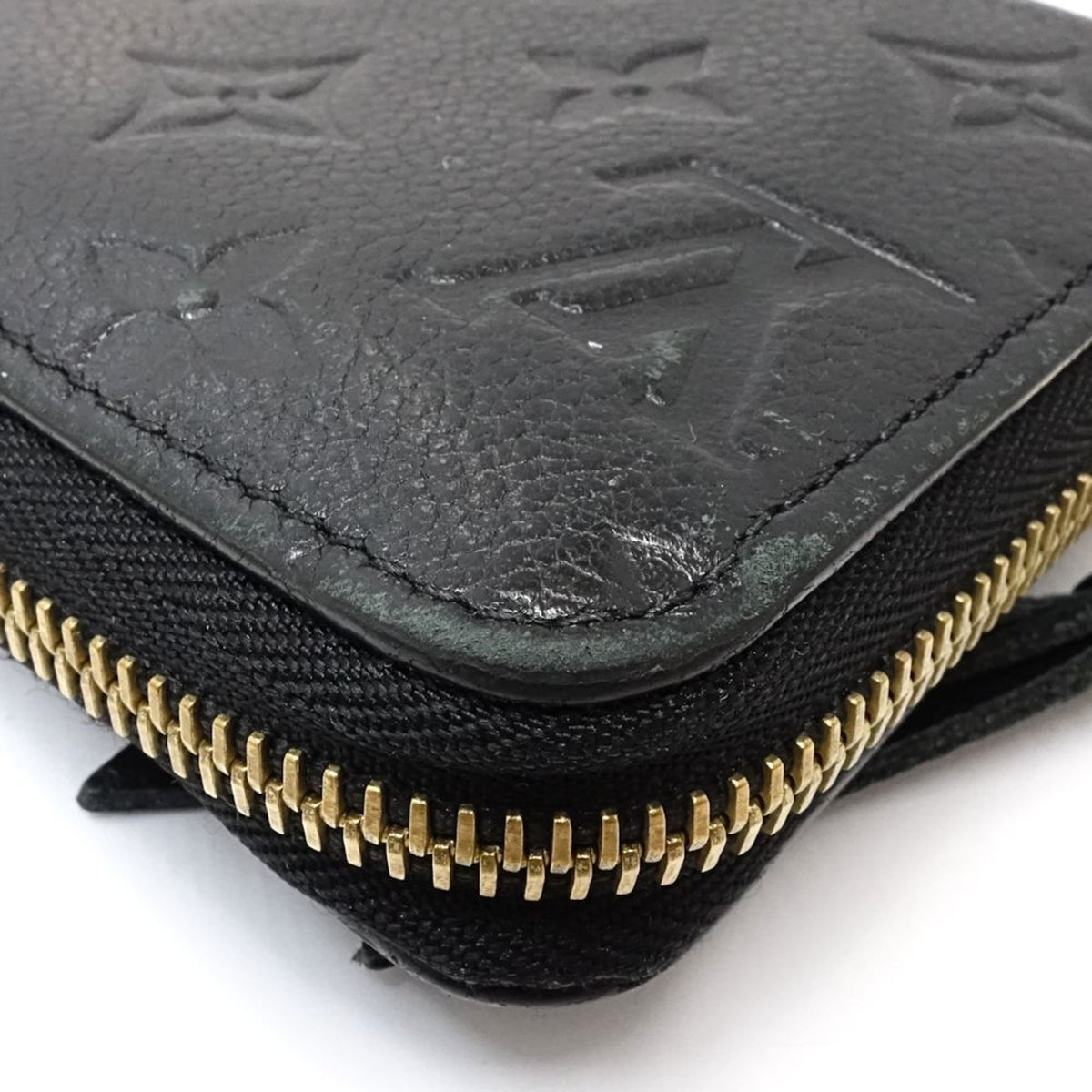 Louis Vuitton Black Leather Long Wallet (Bi-Fold) (Pre-Owned)