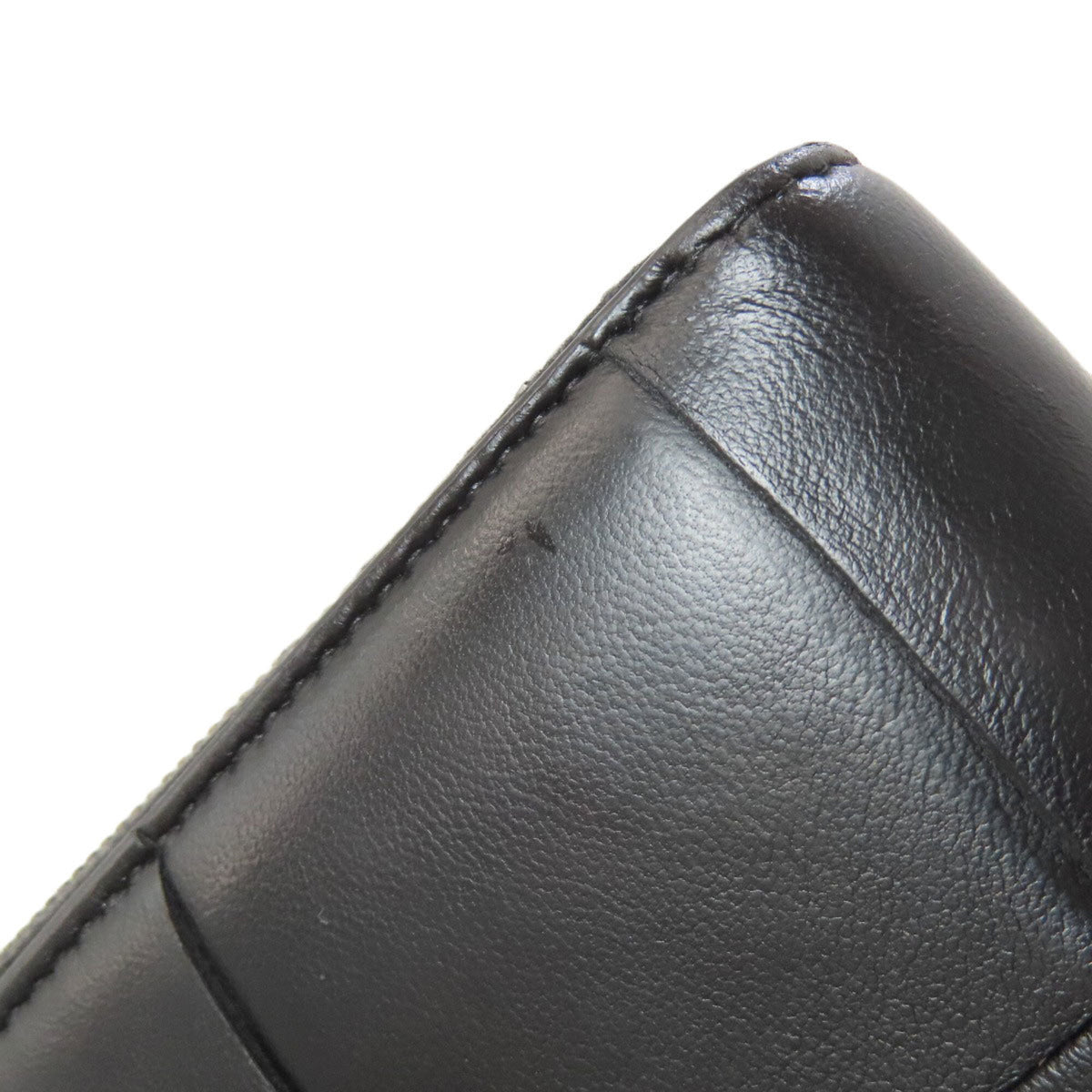 Bottega Veneta Black Leather Long Wallet (Bi-Fold) (Pre-Owned)
