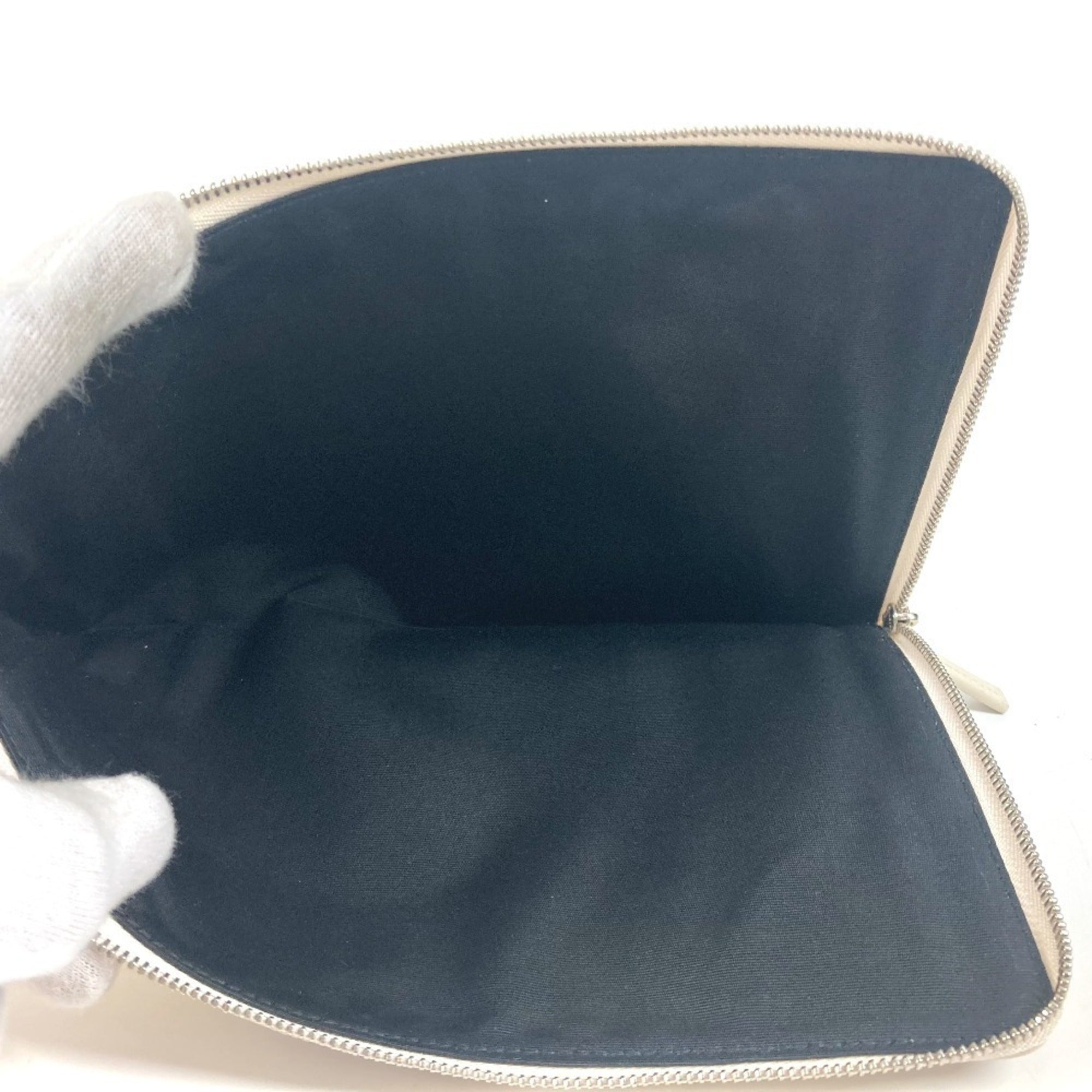 Bvlgari Black White Leather Clutch Bag Pouch (Pre-Owned)