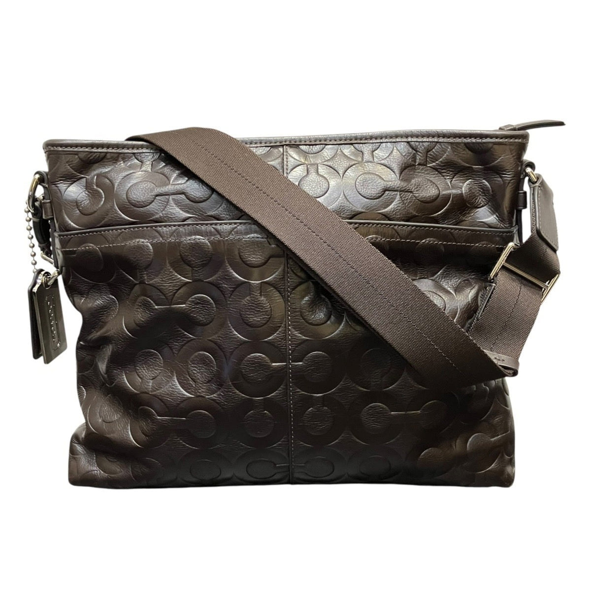 Coach Dark Brown Leather Messenger Bag Shoulder Bag (Pre-Owned)
