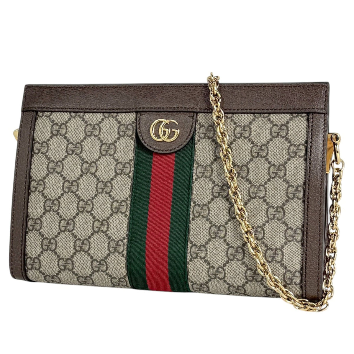 Gucci Beige Brown Gg Supreme Leather Shoulder Bag (Pre-Owned)