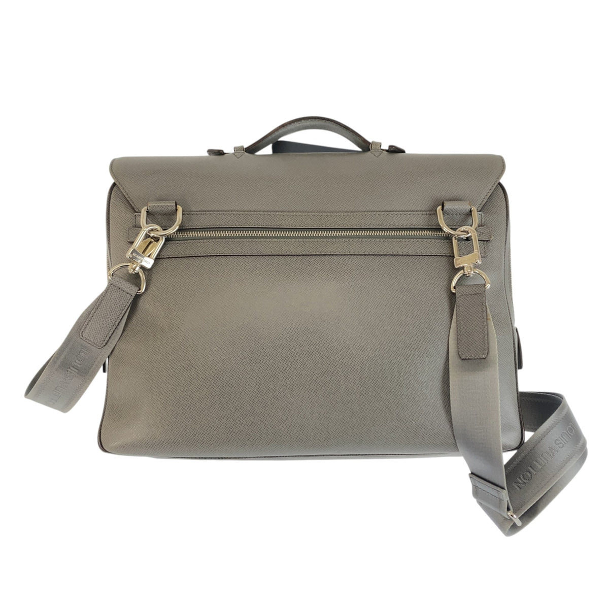 Louis Vuitton Gray Leather Briefcase Shoulder Bag (Pre-Owned)
