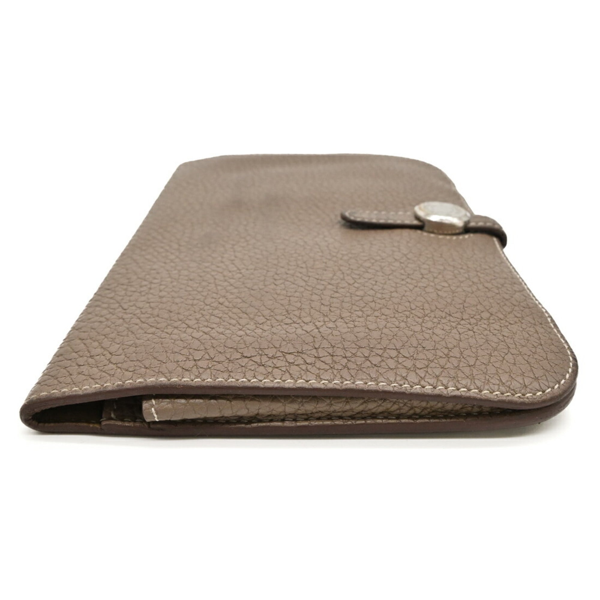Hermes Dogon Duo Etoupe Gray Grayish Togo Leather Long Wallet (Bi-Fold) (Pre-Owned)
