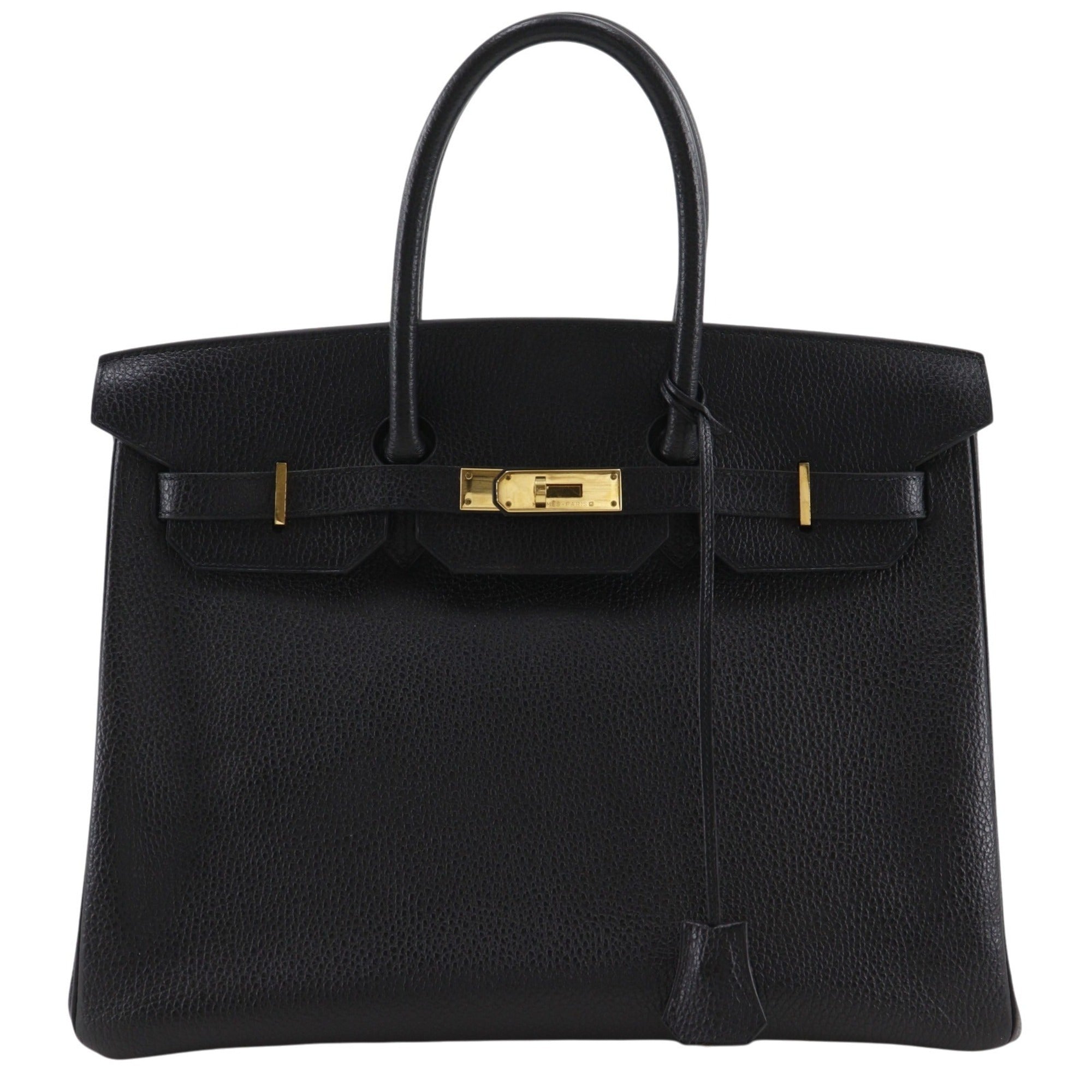Hermes Birkin Black Fjord Leather Handbag (Pre-Owned)