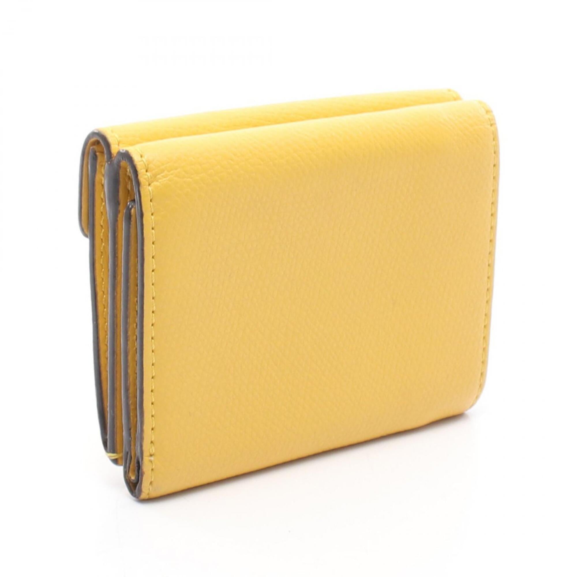 Fendi Yellow Leather Wallet (Tri-Fold) (Pre-Owned)