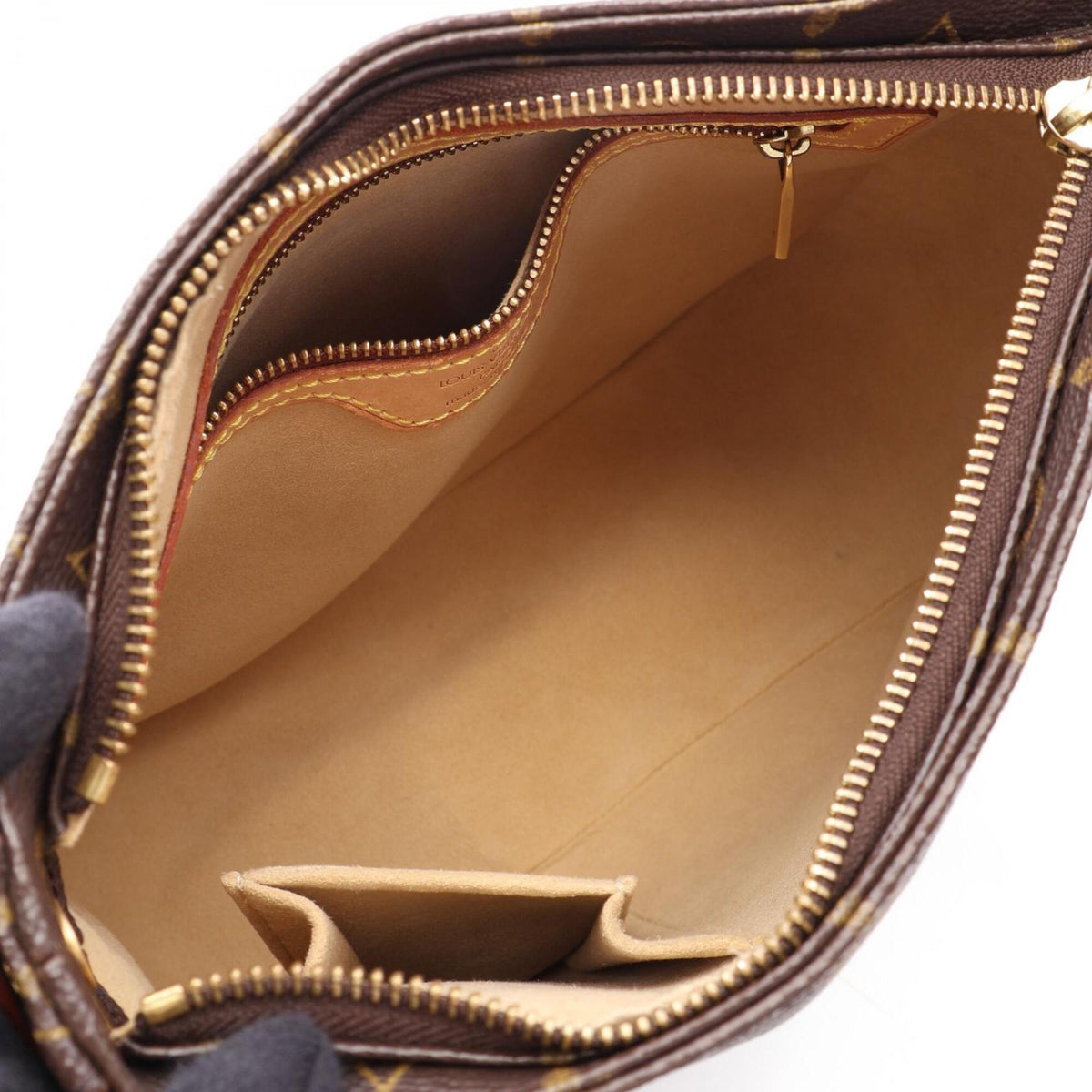 Louis Vuitton Brown Coated Canvas Leather Handbag Shoulder Bag (Pre-Owned)