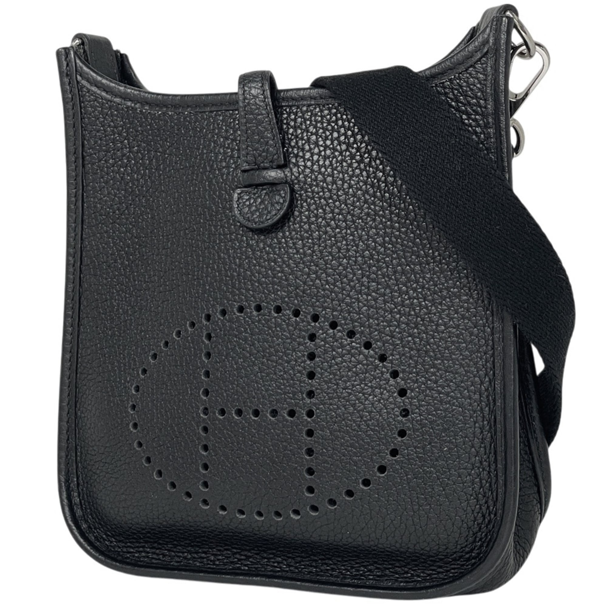 Hermes Black Taurillon Clemence Leather Pochette Shoulder Bag (Pre-Owned)