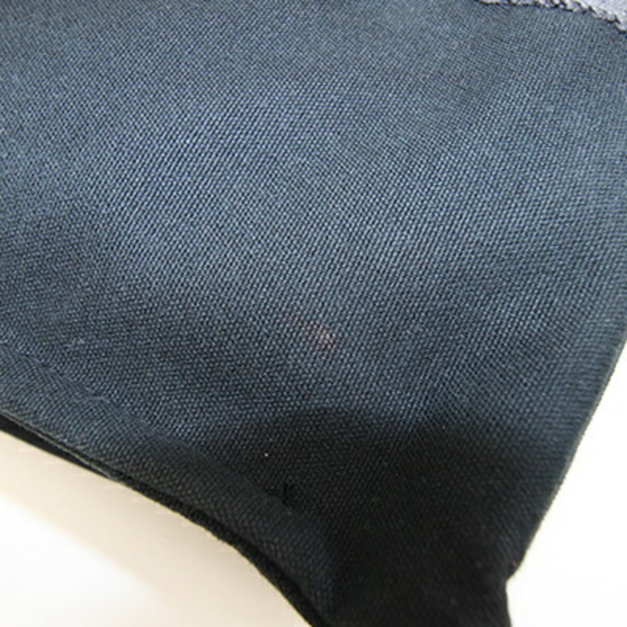 Hermes Black Cotton Canvas Handbag (Pre-Owned)