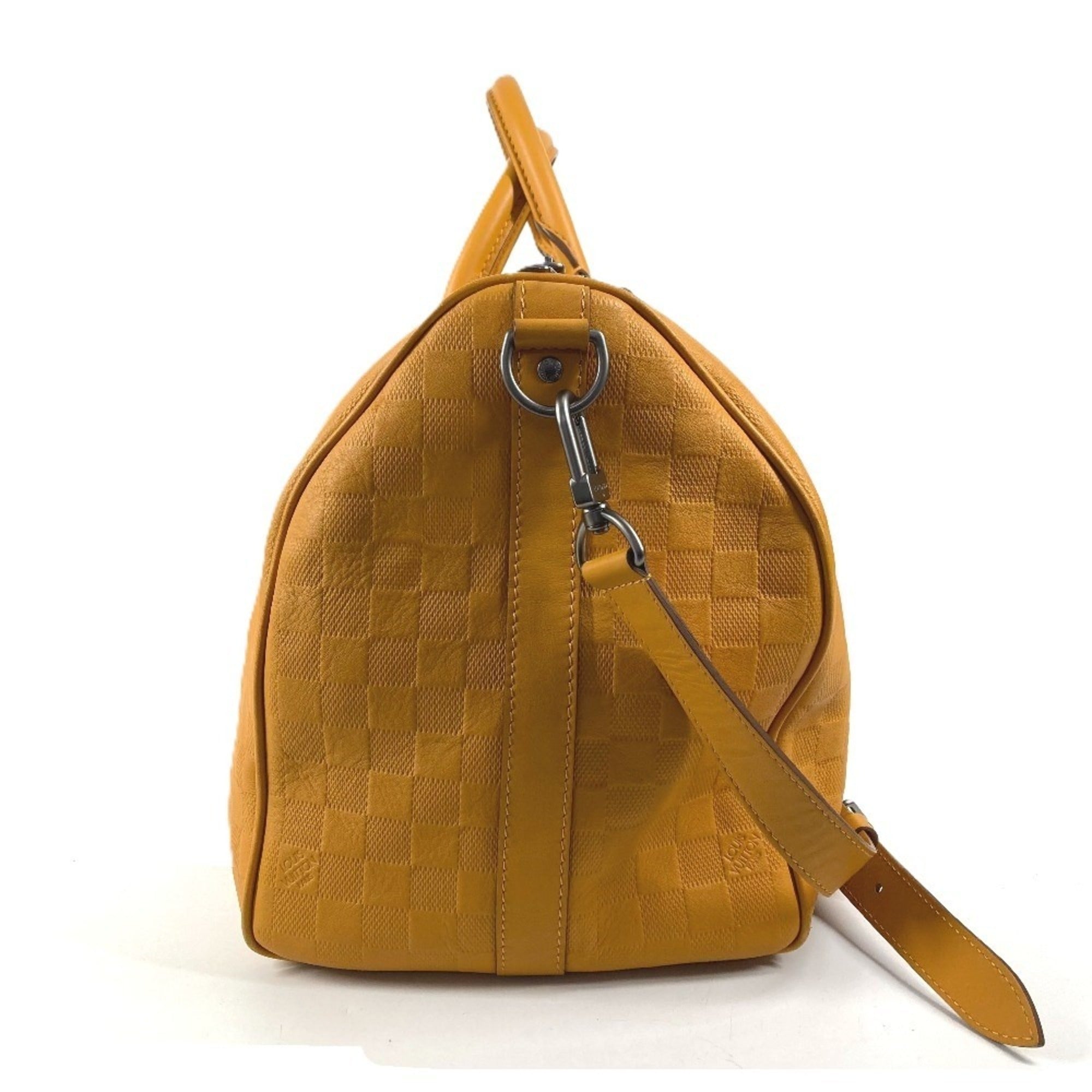 Louis Vuitton Yellow Damier Infini Boston Bag Handbag Shoulder Bag (Pre-Owned)