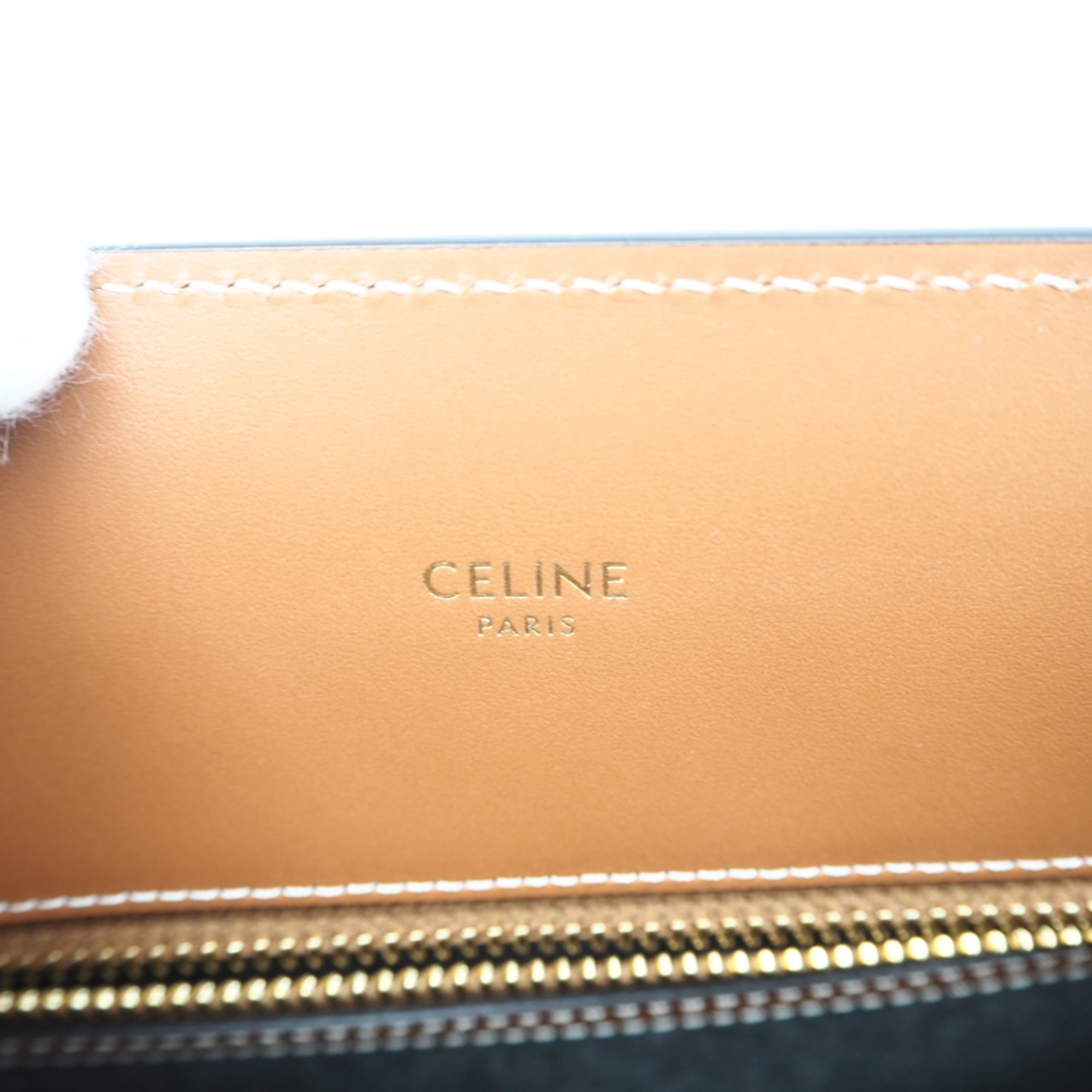 Celine Gray Brown Cotton Leather Handbag (Pre-Owned)