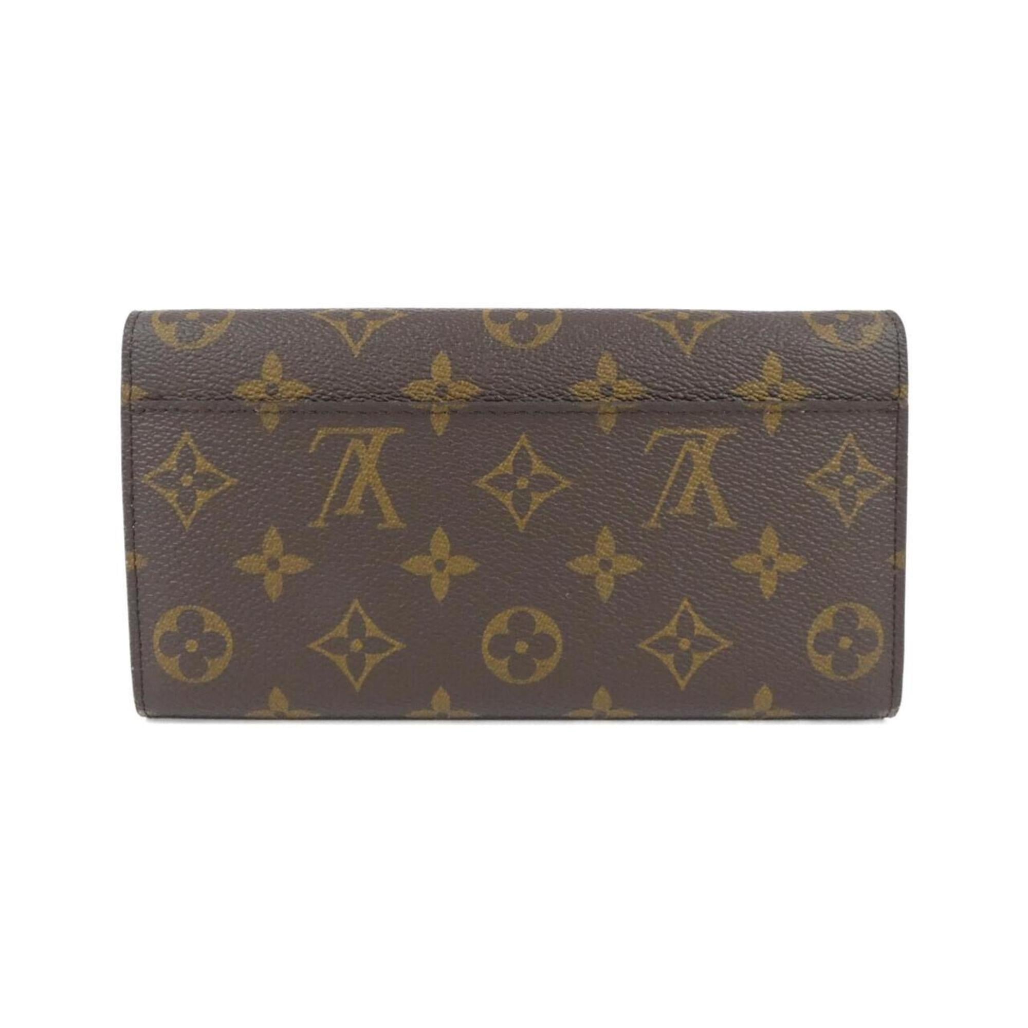 Louis Vuitton Monogram Blue Marron Coated Canvas Long Wallet (Bi-Fold) (Pre-Owned)