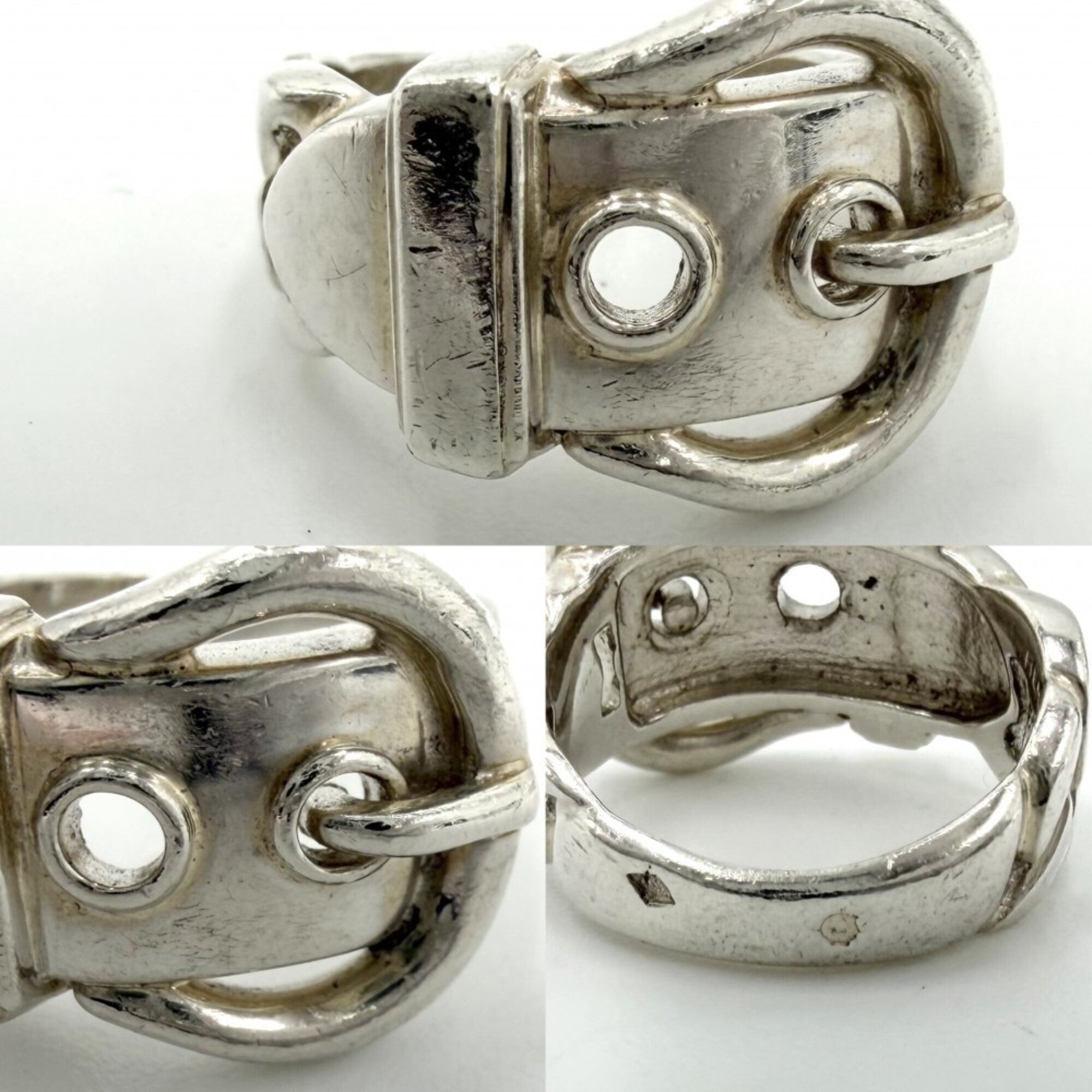 Hermes Silver 925 Band Ring (Pre-Owned)