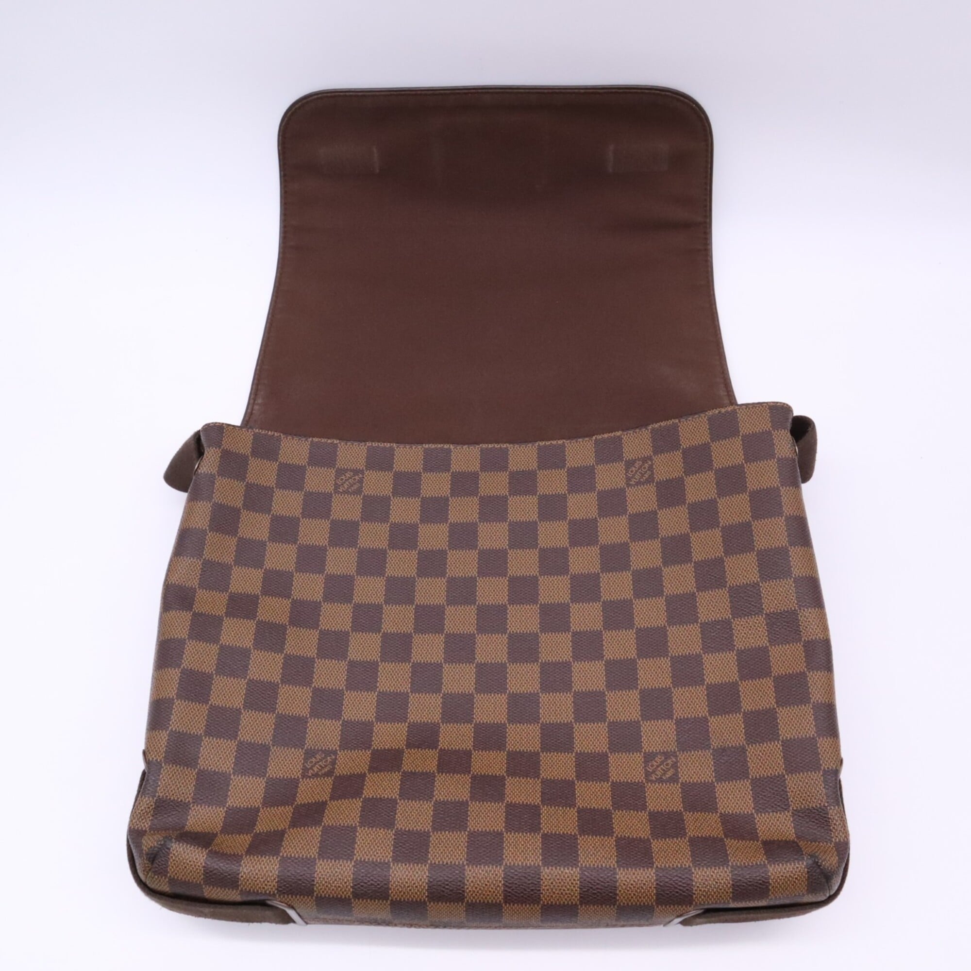 Louis Vuitton Beige Brown Coated Canvas Leather Shoulder Bag (Pre-Owned)