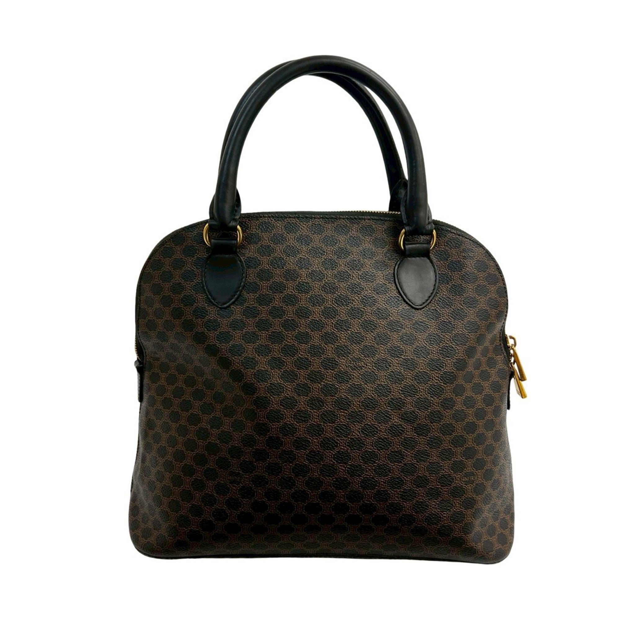 Celine Black Brown Leather Pvc Handbag Tote Bag (Pre-Owned)