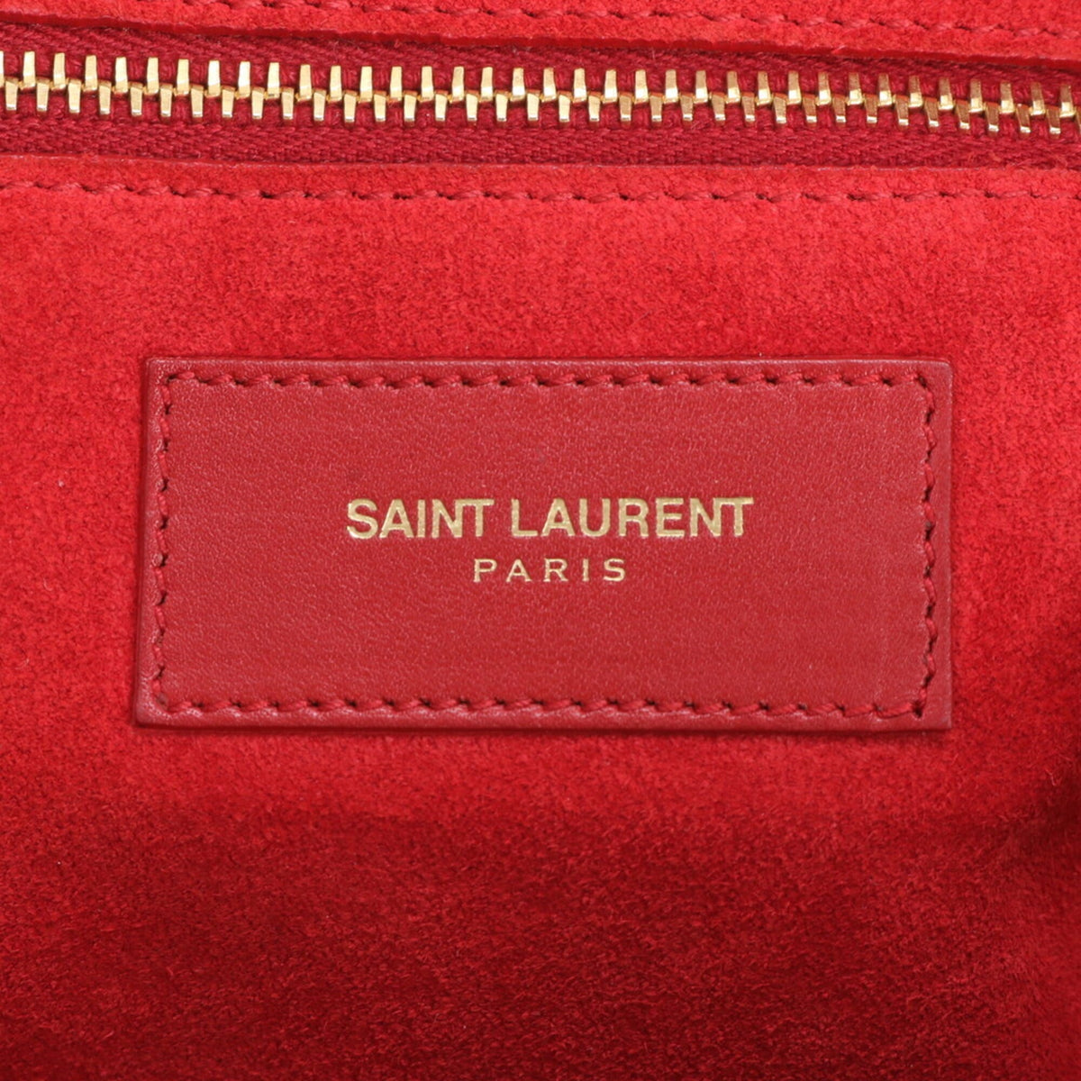 Saint Laurent Red Color Leather Boston Bag Crossbody Bag Handbag Shoulder Bag Tote Bag (Pre-Owned)