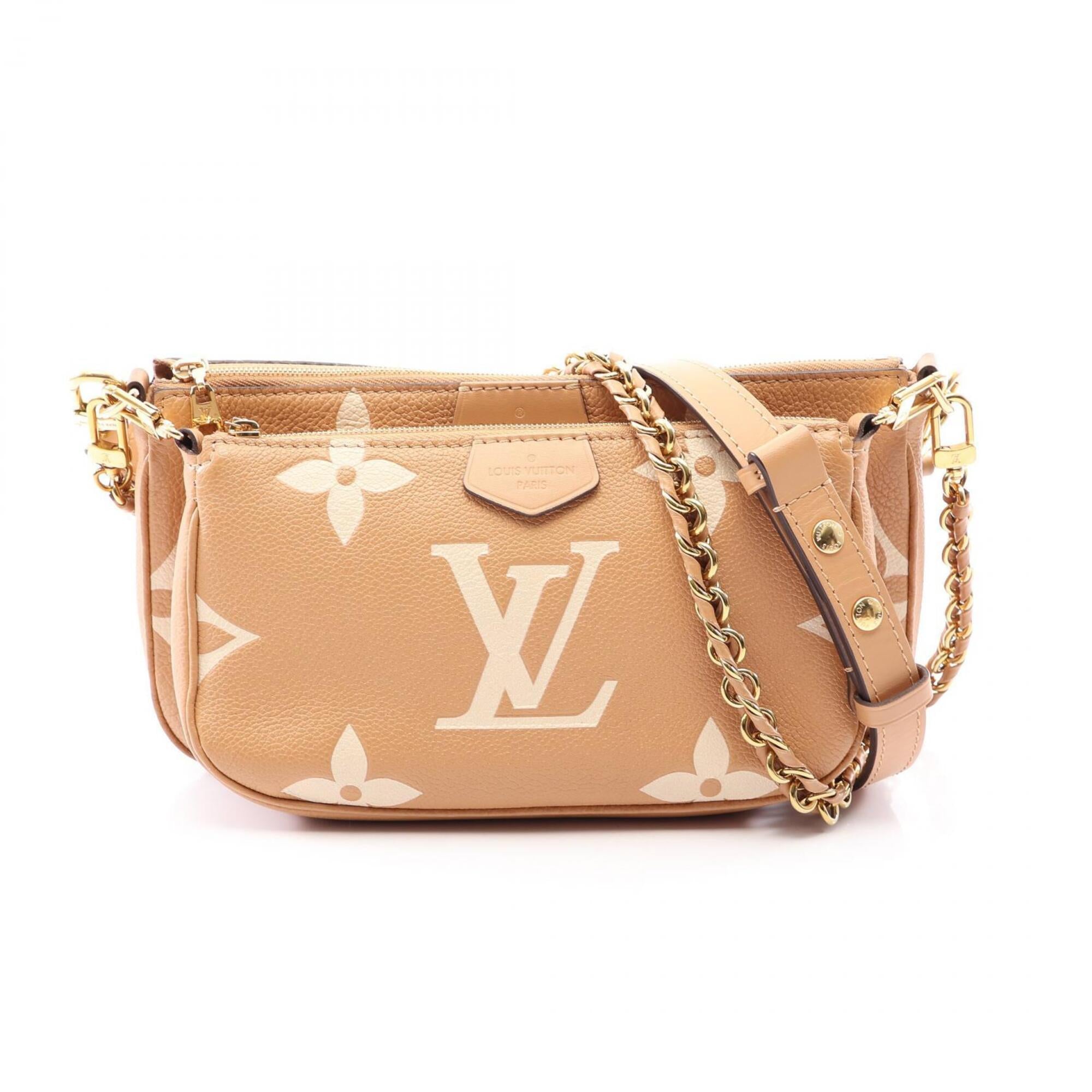 Louis Vuitton Beige Monogram Empreinte Handbag Pochette Shoulder Bag (Pre-Owned)