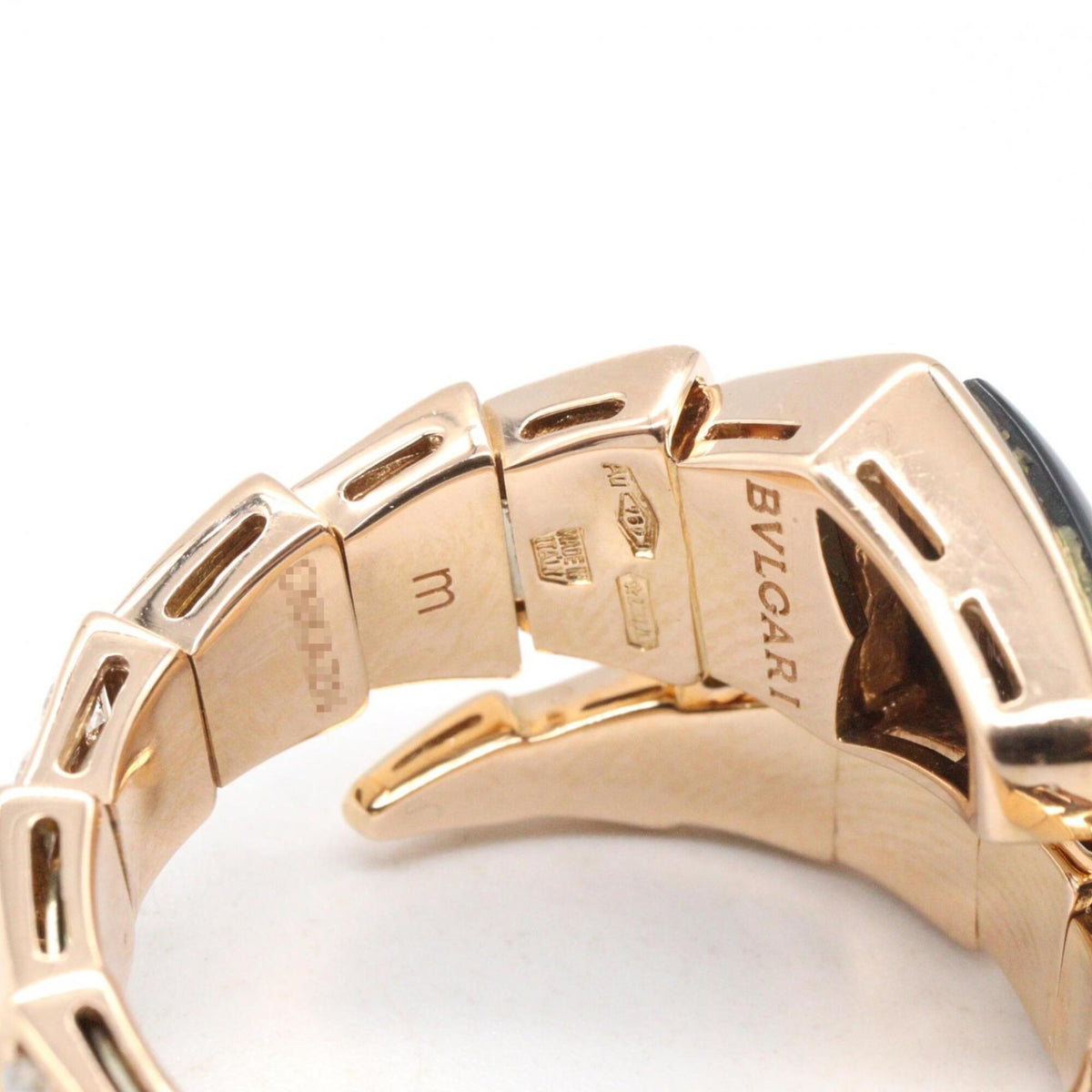 Bvlgari Gold Black Clear Pink Gold (18K) Band Ring (Pre-Owned)