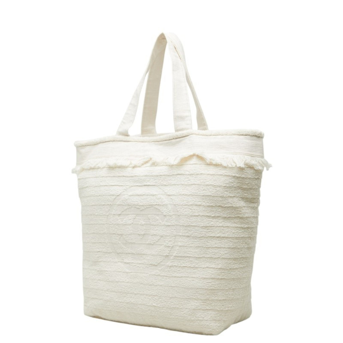 Chanel Ivory White Pile Fabric Beach Bag Tote Bag (Pre-Owned)