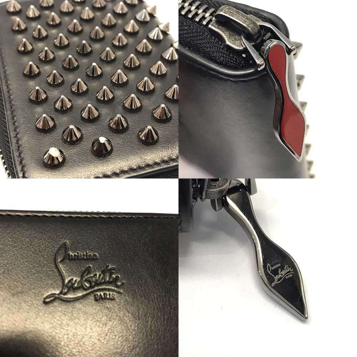 Christian Louboutin Black Leather Coin Purse/Coin Case (Pre-Owned)