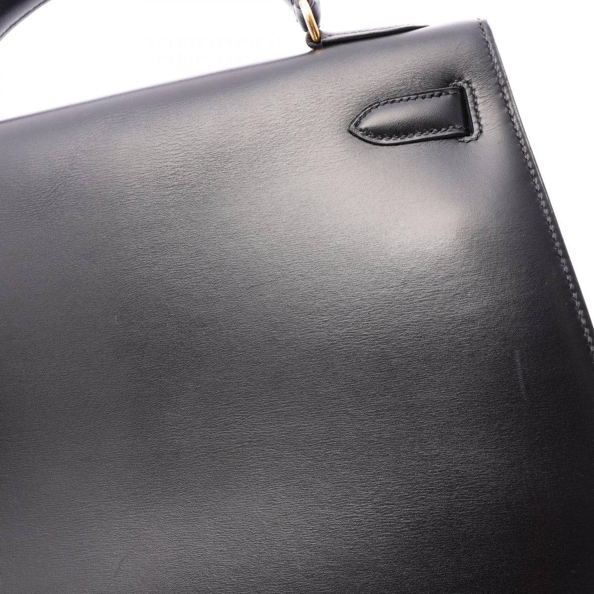 Hermes Black Box Calf Leather Leather Handbag (Pre-Owned)
