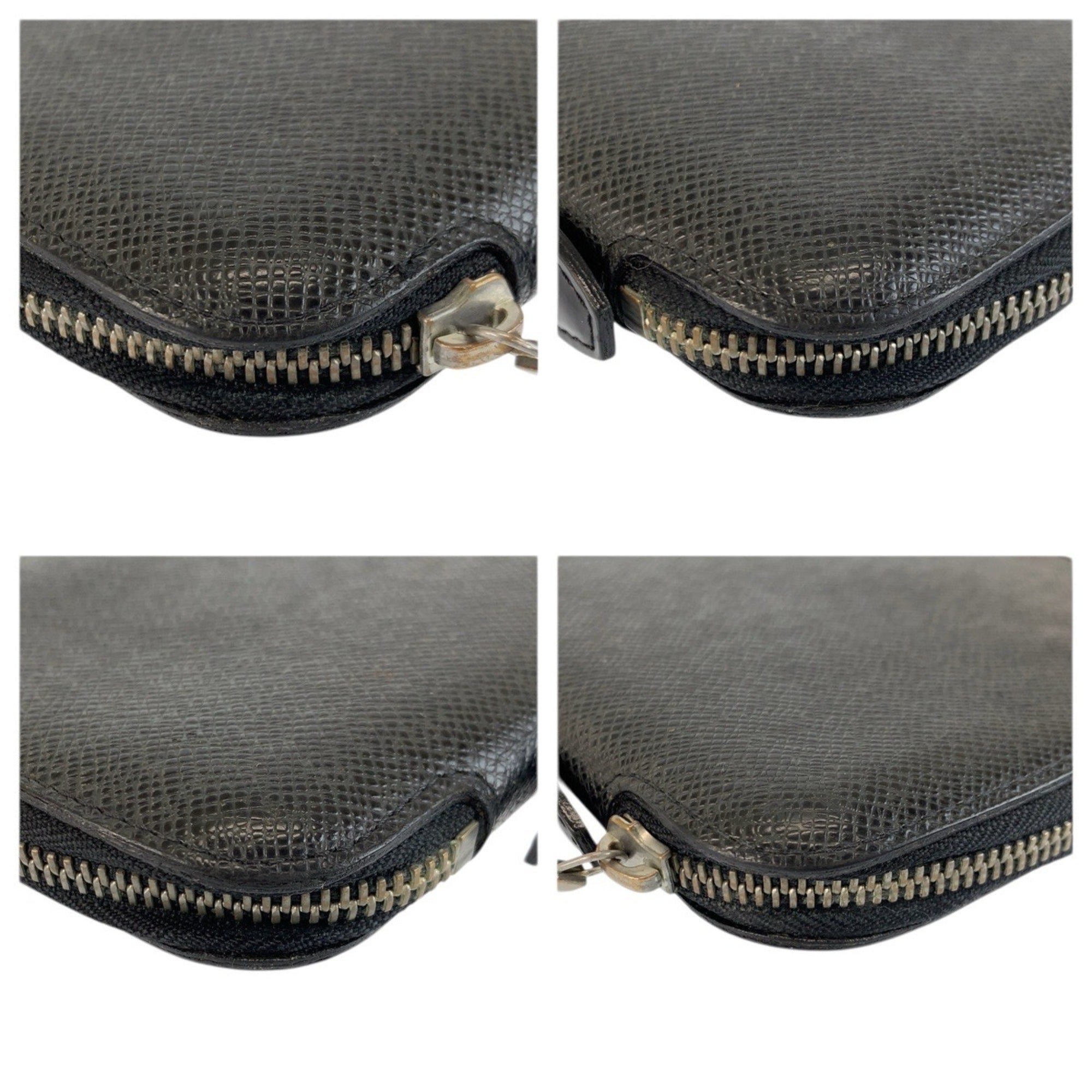 Louis Vuitton Black Taiga Leather Wallet (Bi-Fold) (Pre-Owned)