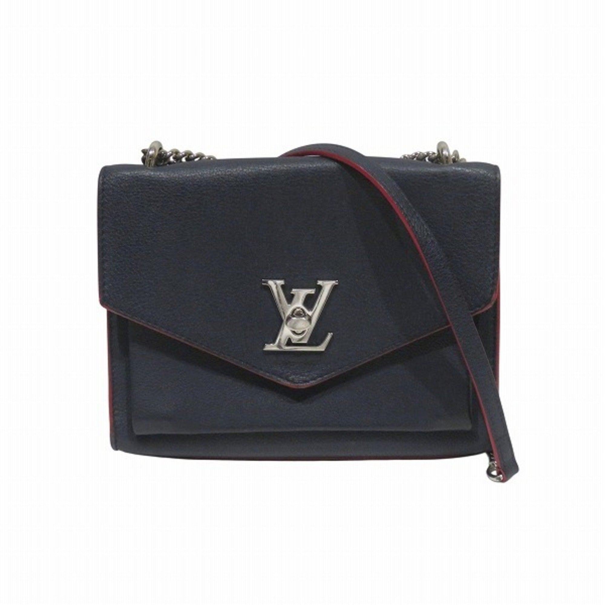 Louis Vuitton Marine Rouge Leather Handbag Shoulder Bag (Pre-Owned)