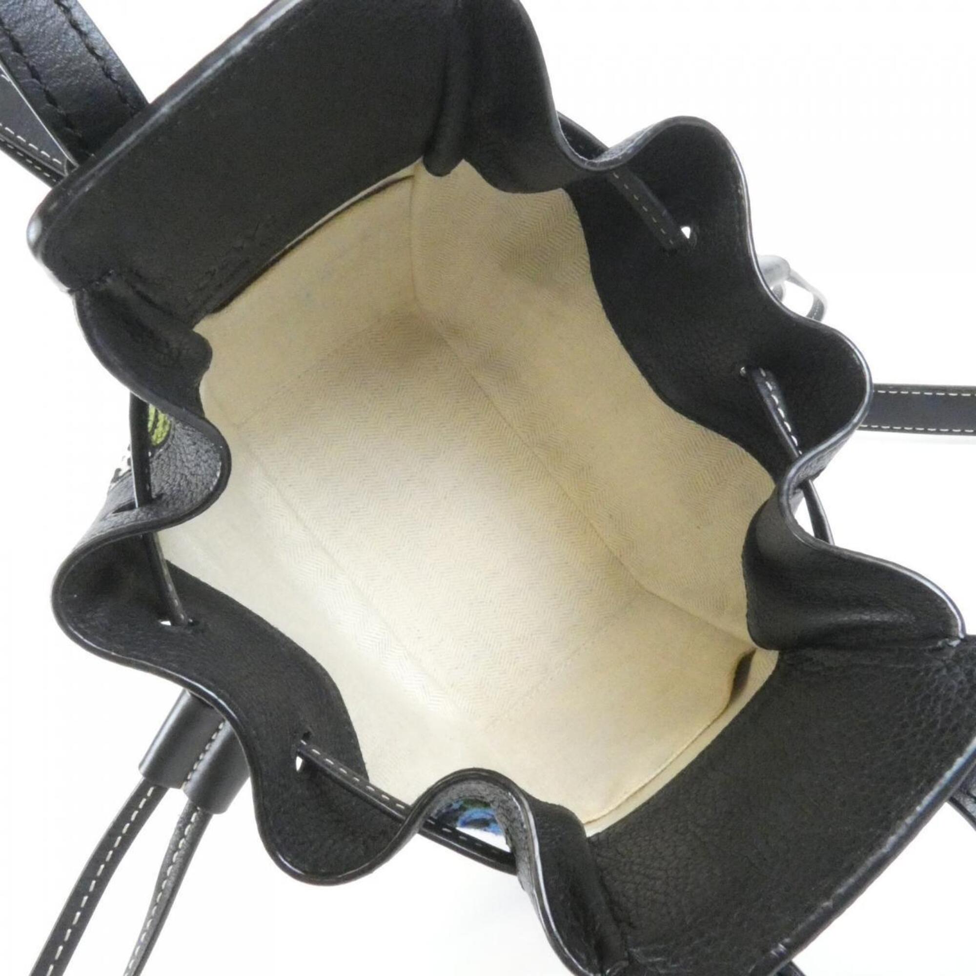 Loewe Black Canvas Leather Shoulder Bag (Pre-Owned)