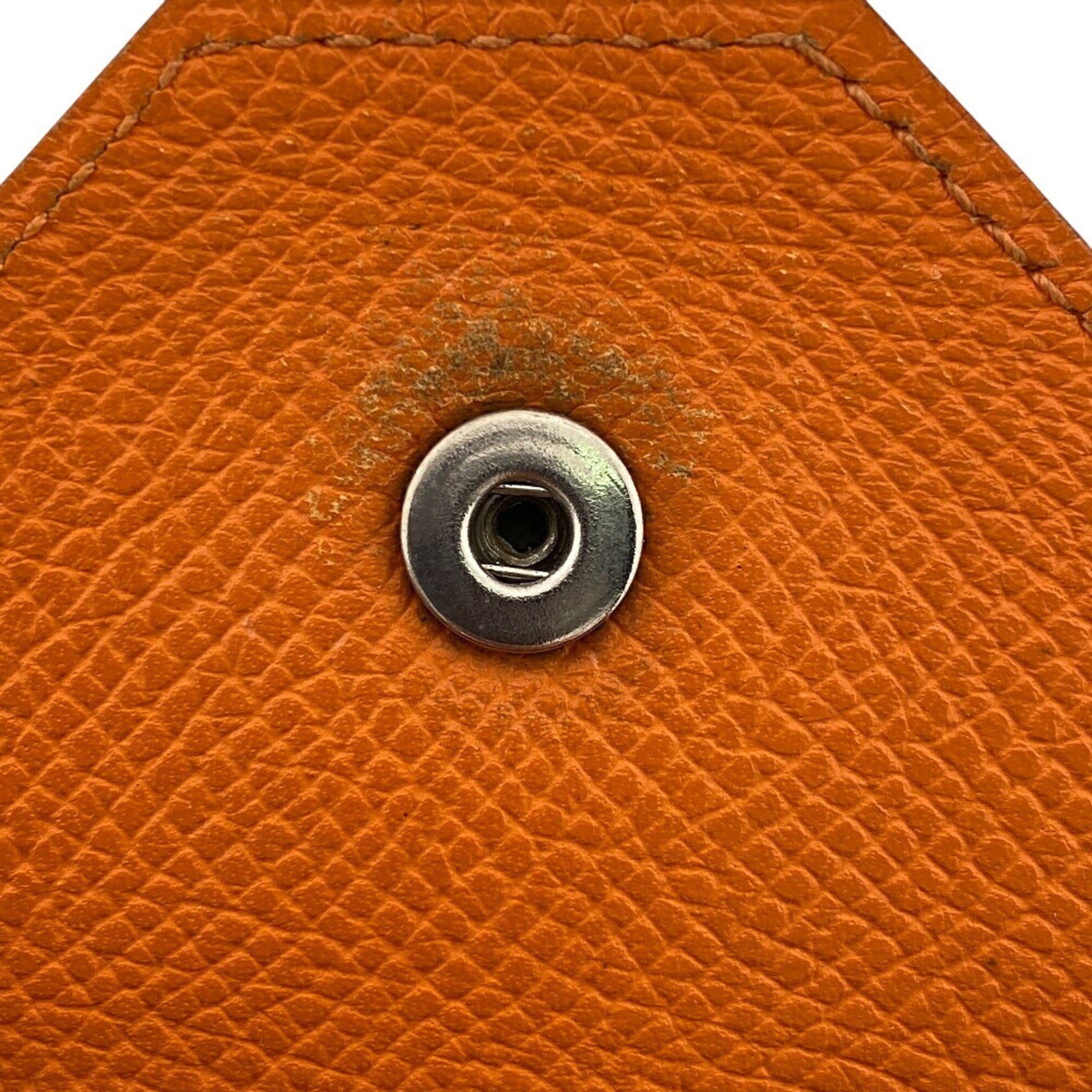 Hermes Orange Leather Coin Purse/Coin Case (Pre-Owned)