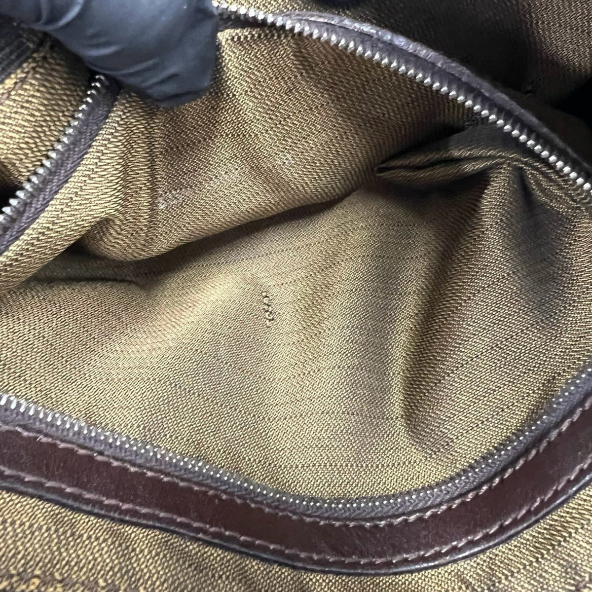 Fendi Black Brown Canvas Leather Handbag Shoulder Bag (Pre-Owned)
