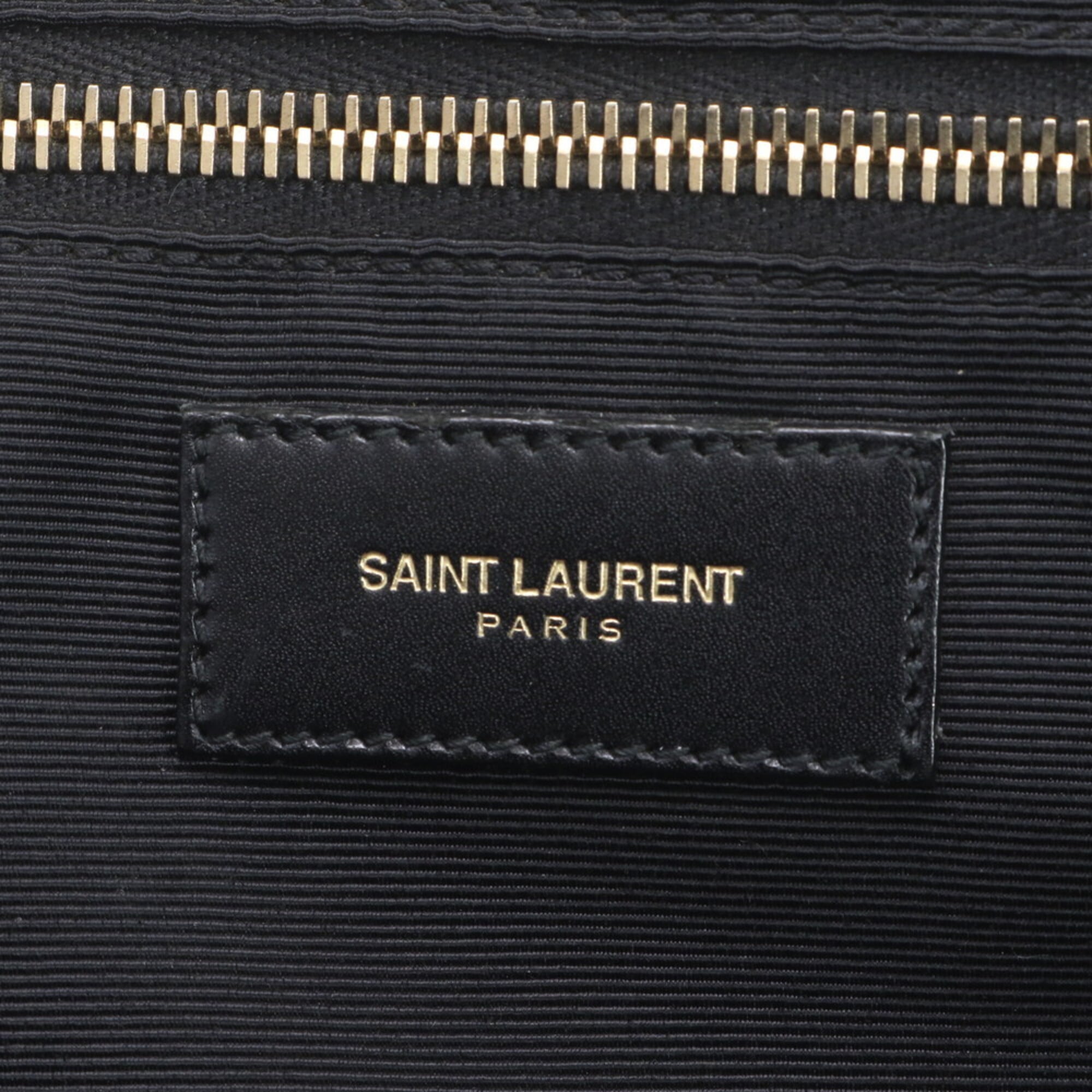 Saint Laurent Black Leather Coated Canvas Briefcase (Pre-Owned)