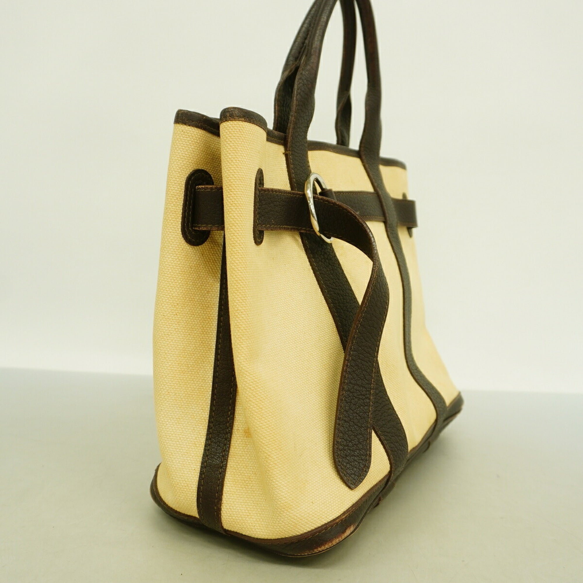 Hermes Brown Toile H Handbag (Pre-Owned)