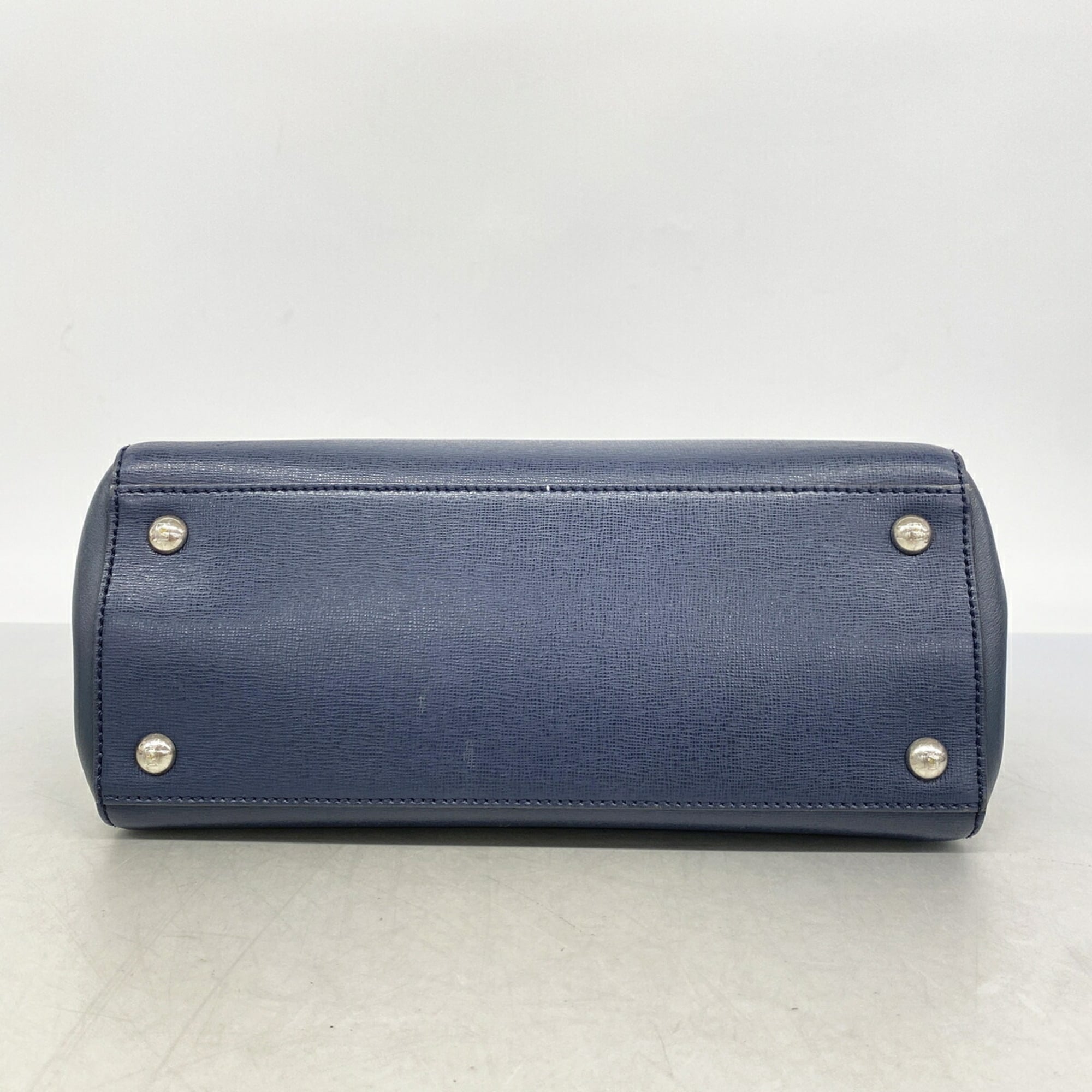Fendi Navy Leather Handbag (Pre-Owned)